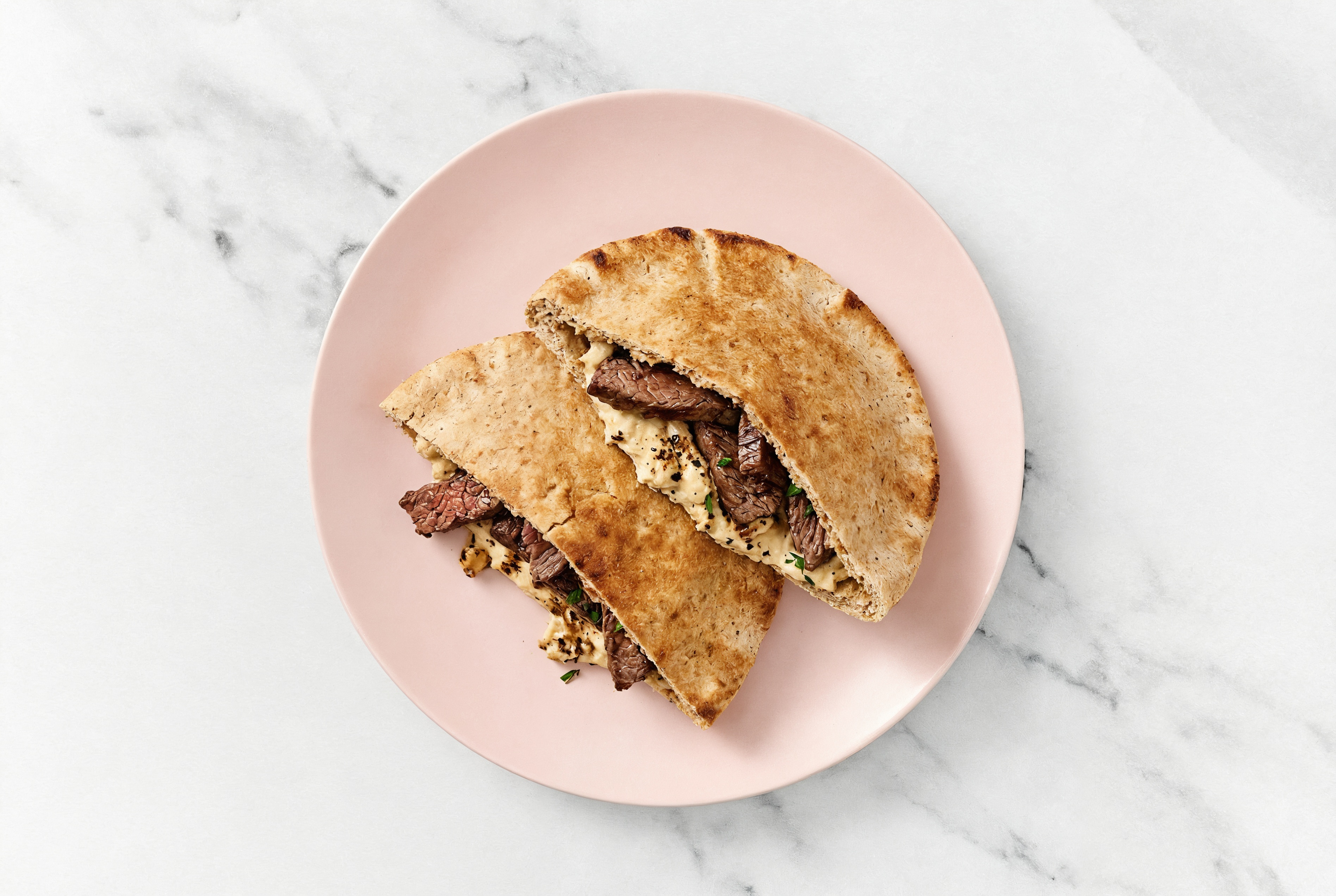Balsamic Beef + Homemade Hummus Traditional Pita Pocket