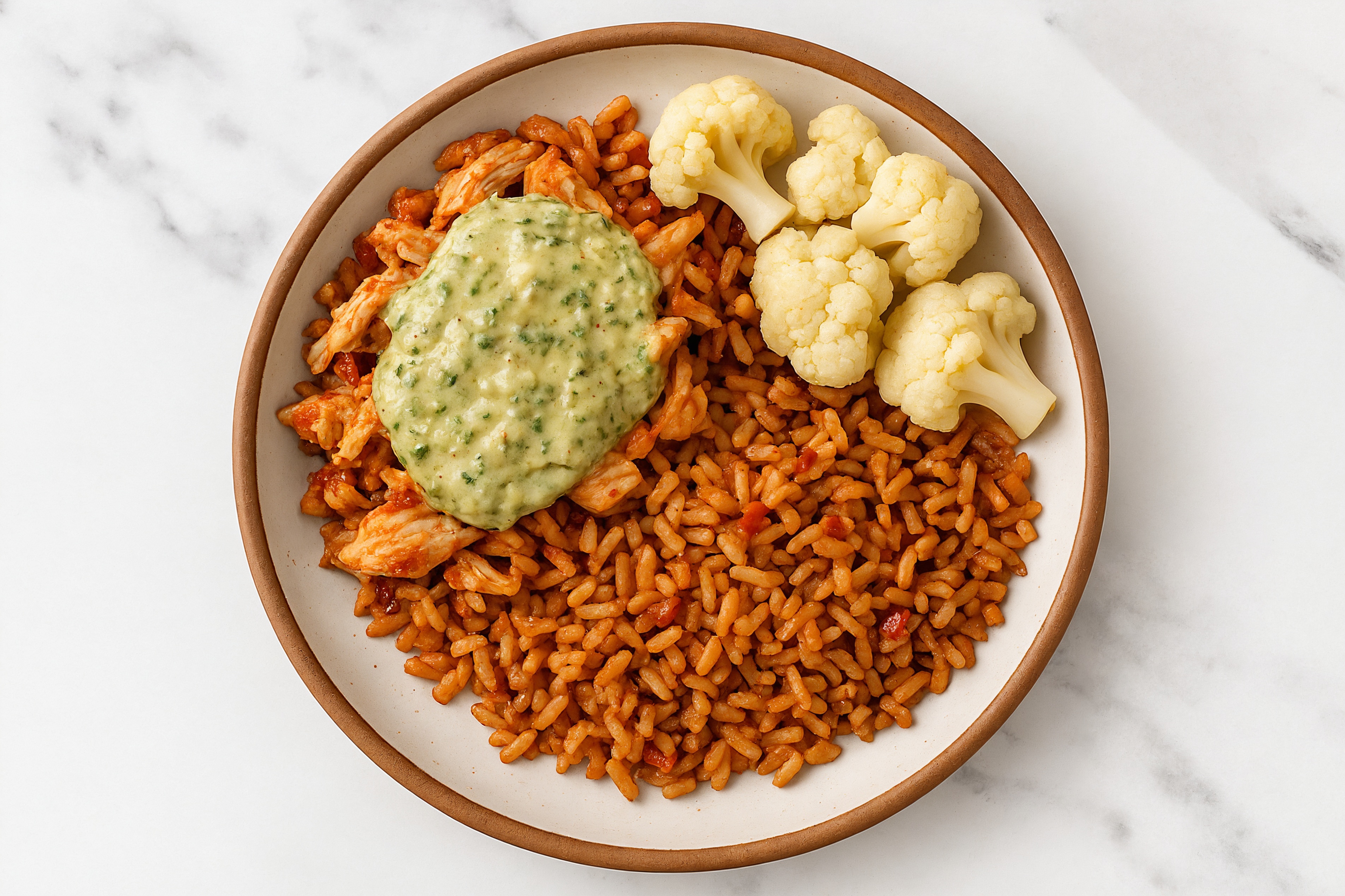 Spinach Artichoke Chicken + Cauliflower Bowl