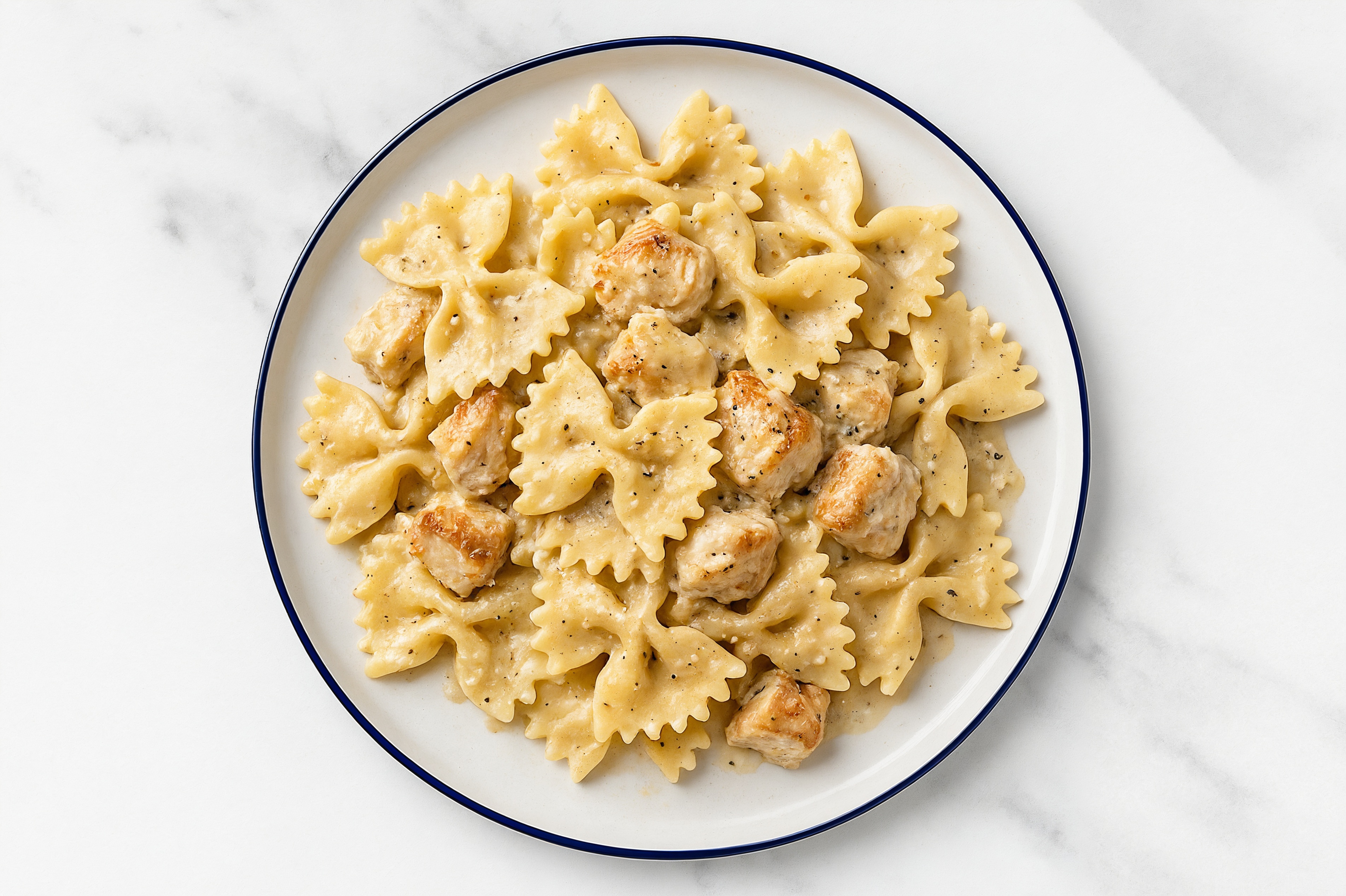 Cheesy Chicken Bacon Truffle Farfalle Pasta