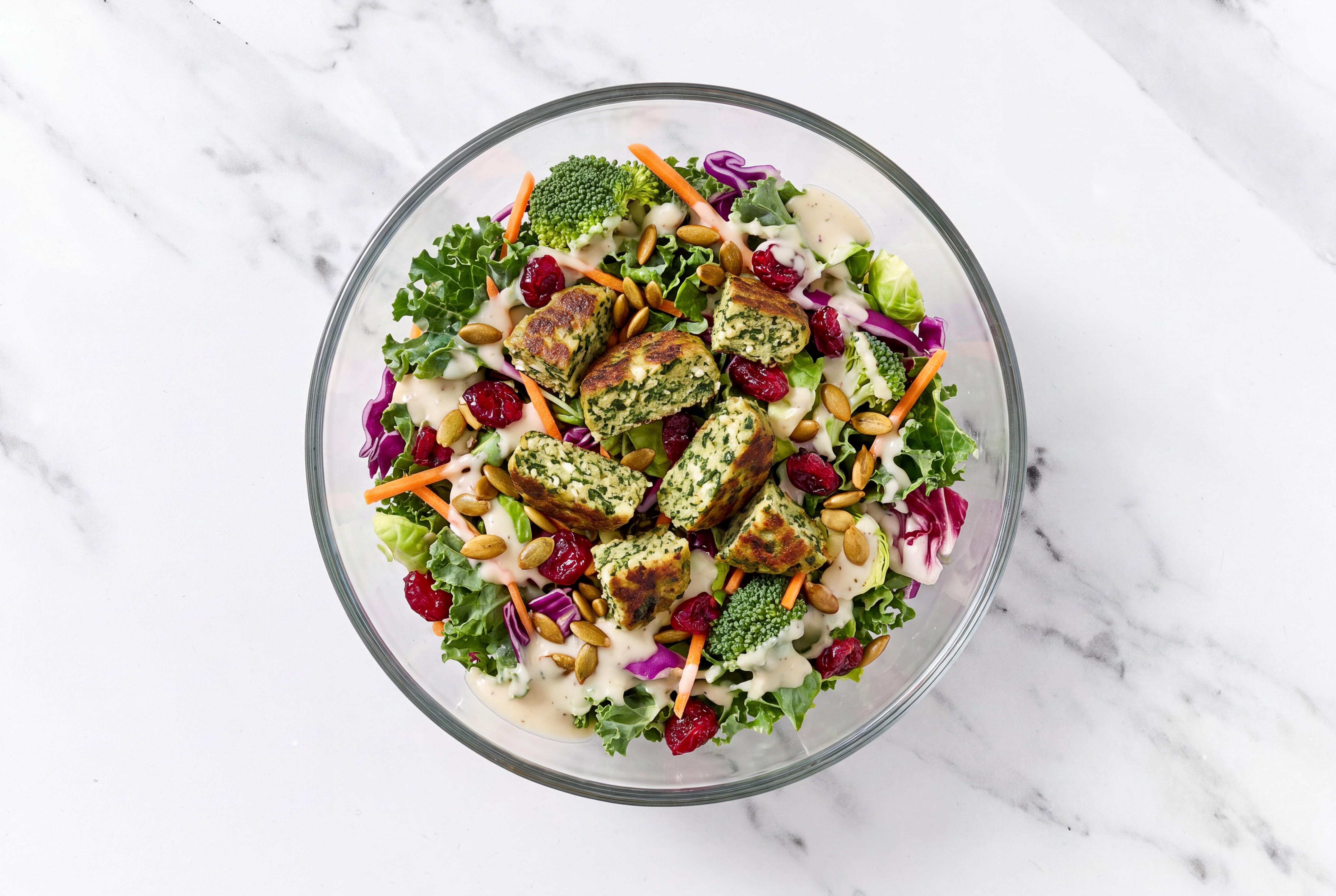 Air Fryer Feta Turkey Kale Salad