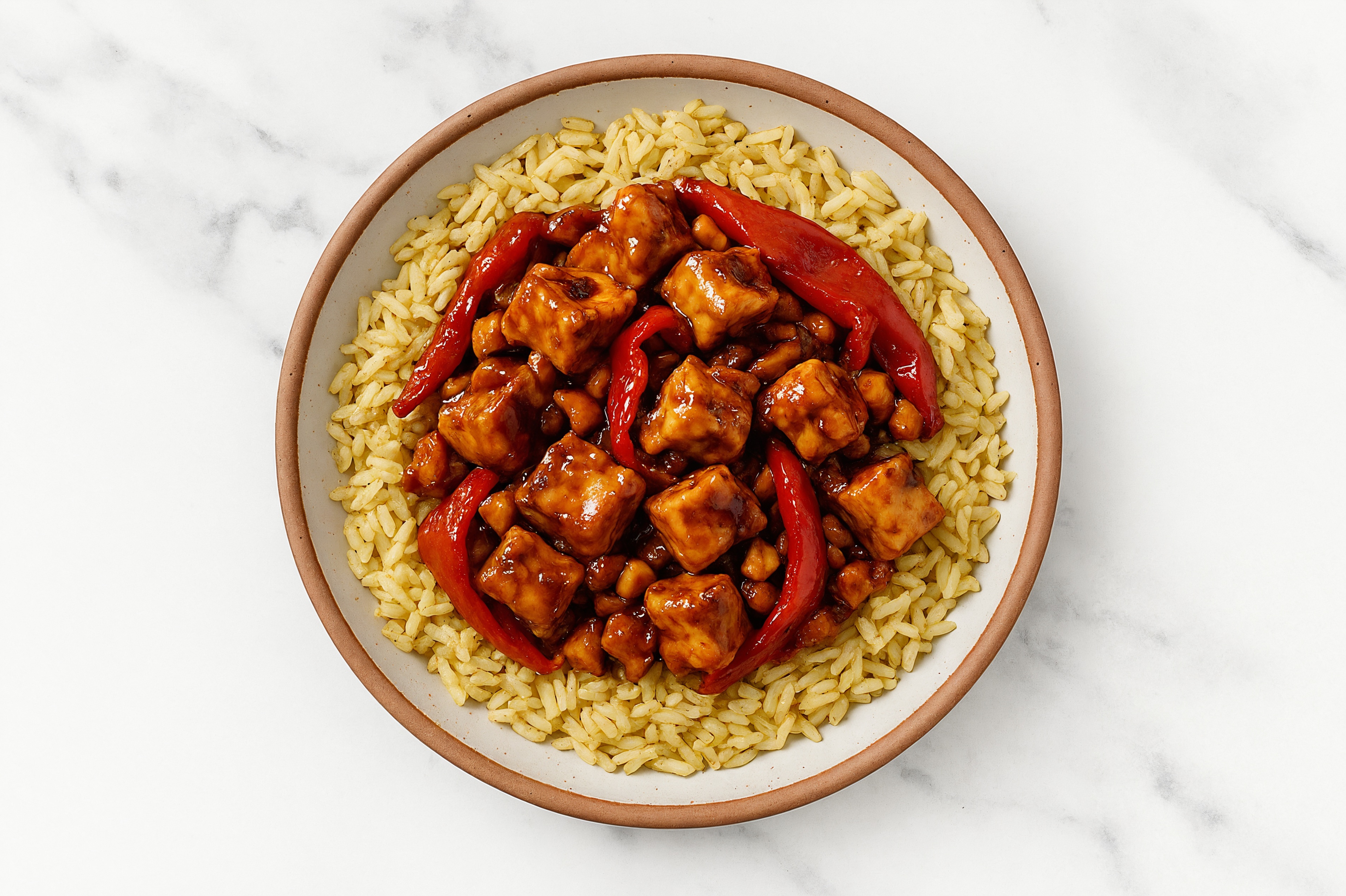 Peppery Teriyaki Tofu + Seasoned Jasmine Rice