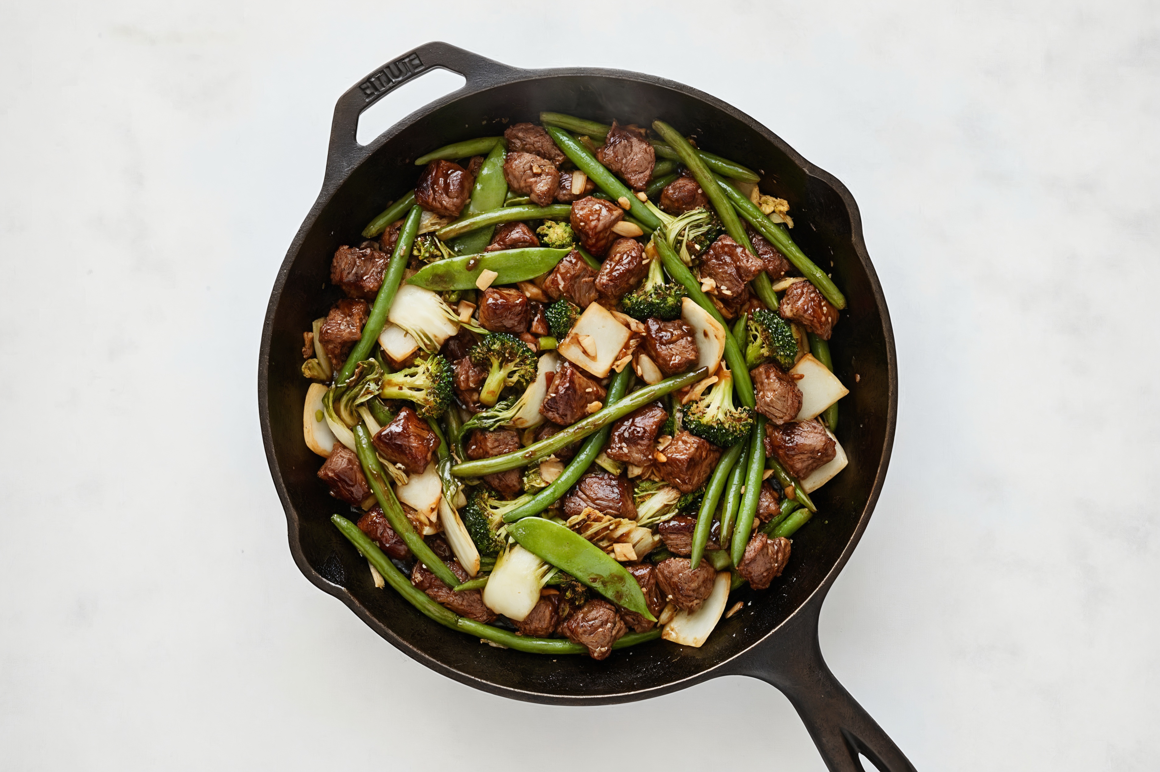 Japanese BBQ Bison Stir-Fry with Green Beans & Bok Choy