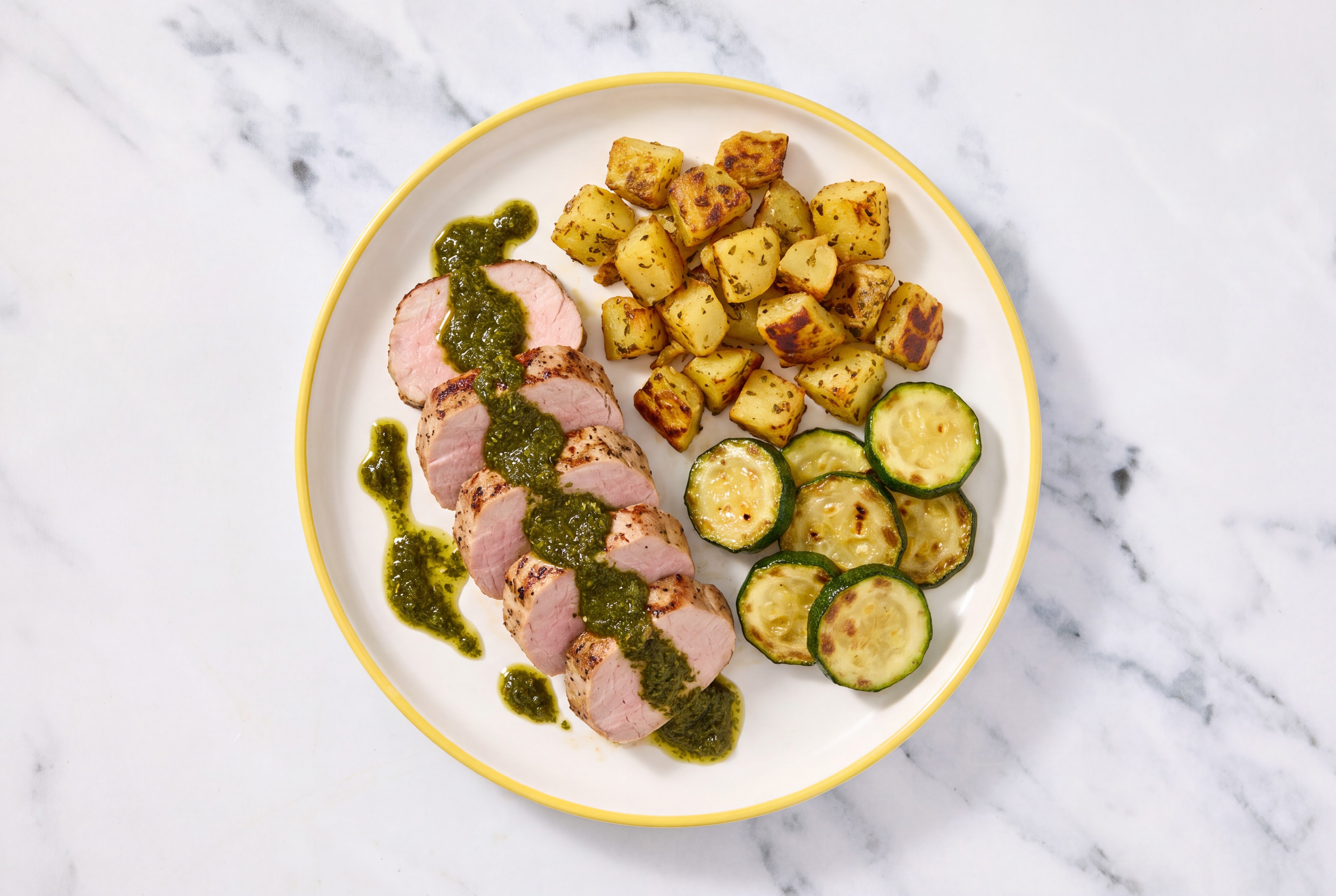 Zhoug Pork Tenderloin + Herbed Potatoes