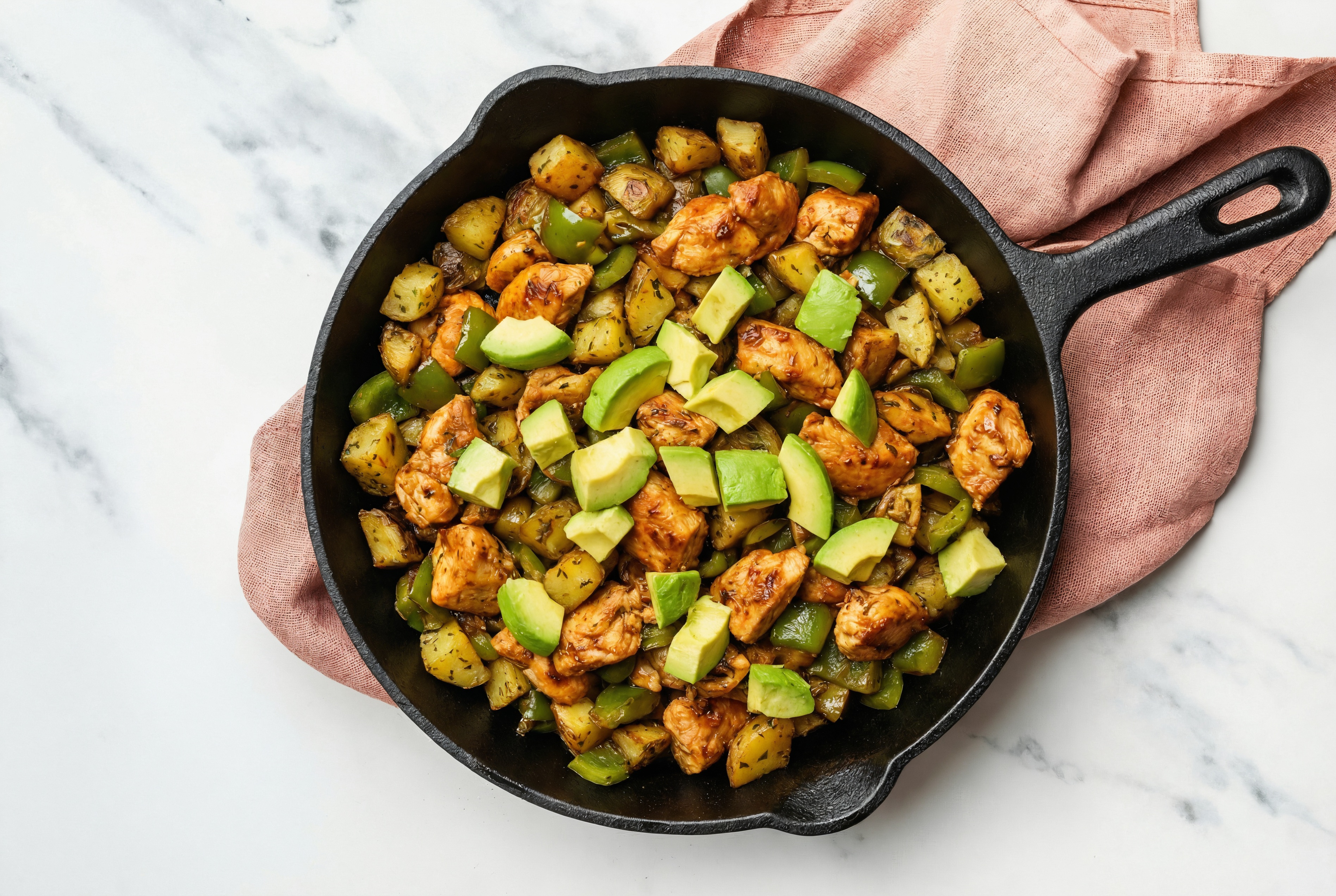 Avocado Chipotle Chicken Skillet Hash