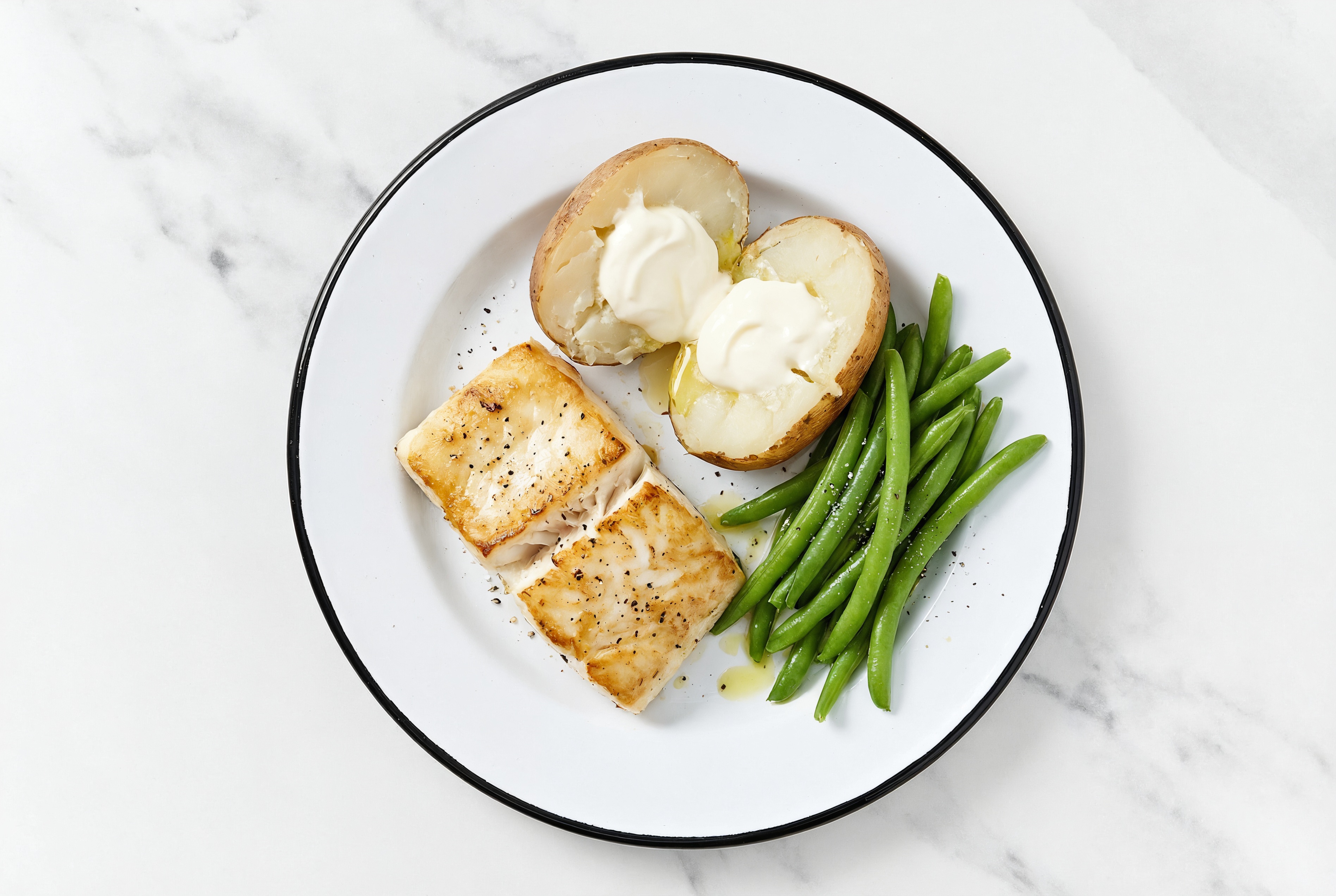 Seared Halibut + Creamy Russet Potatoes
