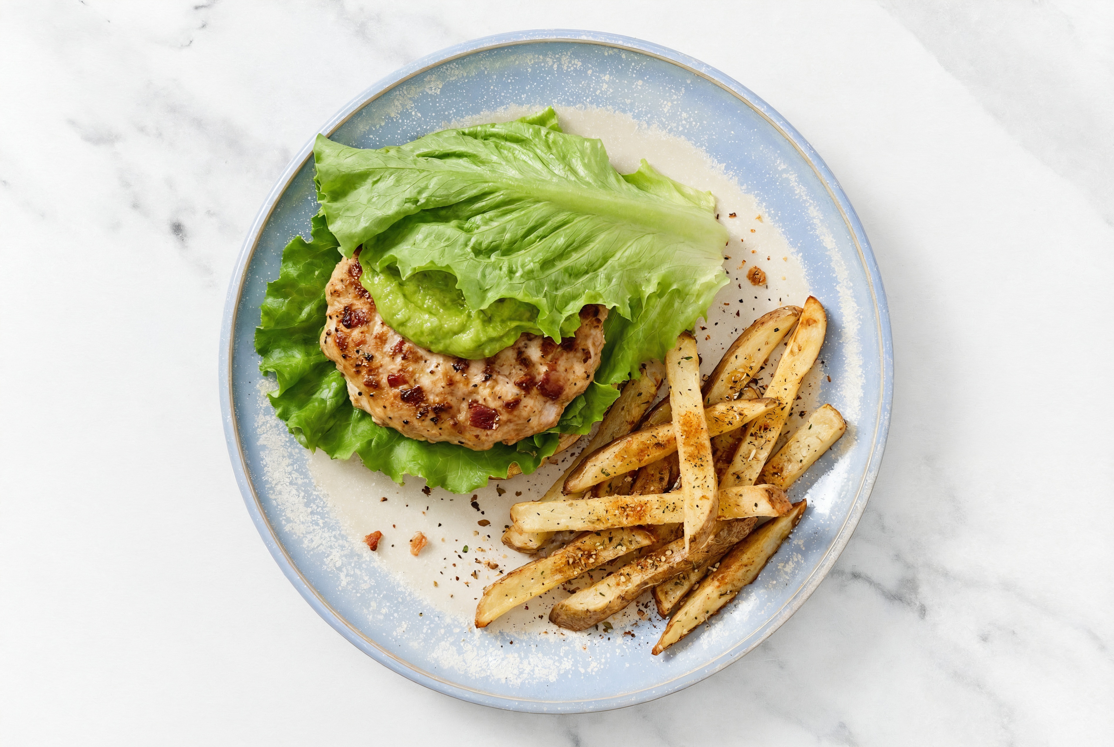 Herby Avocado Chicken Bacon Burger + Seasoned Hand-Cut Fries