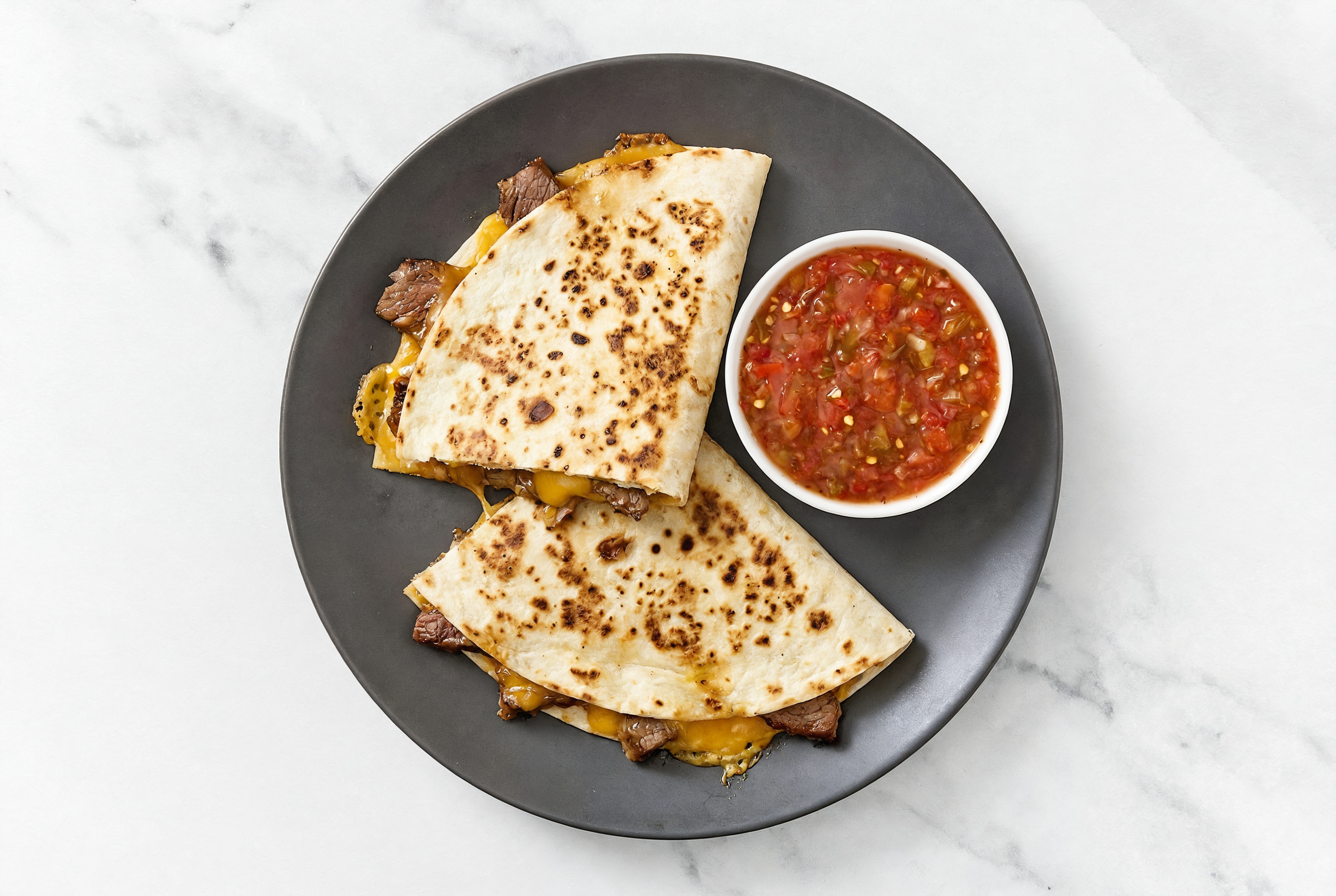 Simple Sirloin Steak Quesadilla with Sharp Cheddar Bar