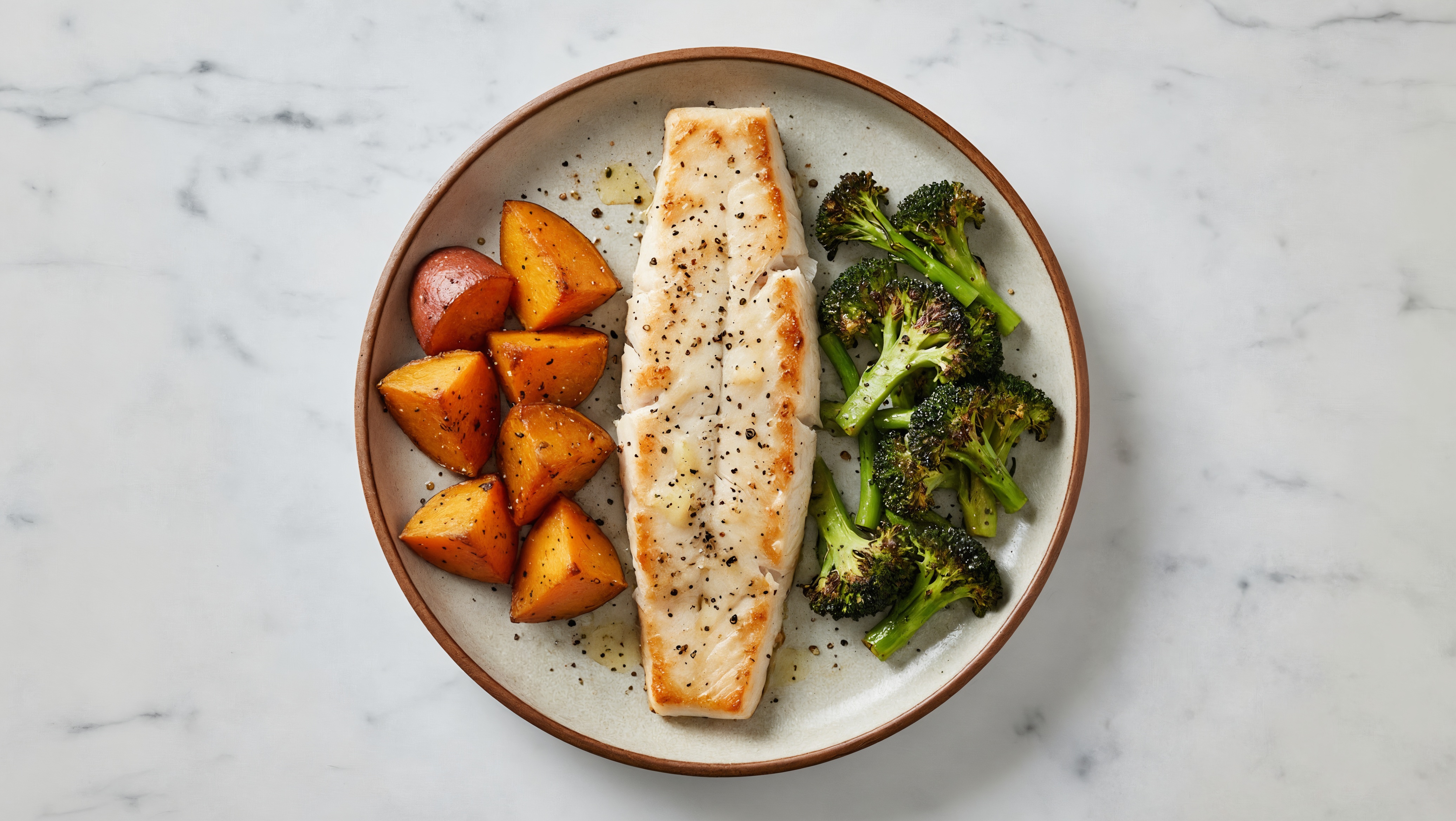 Roasted Honey Herb Steelhead Trout with Sweet Potatoes