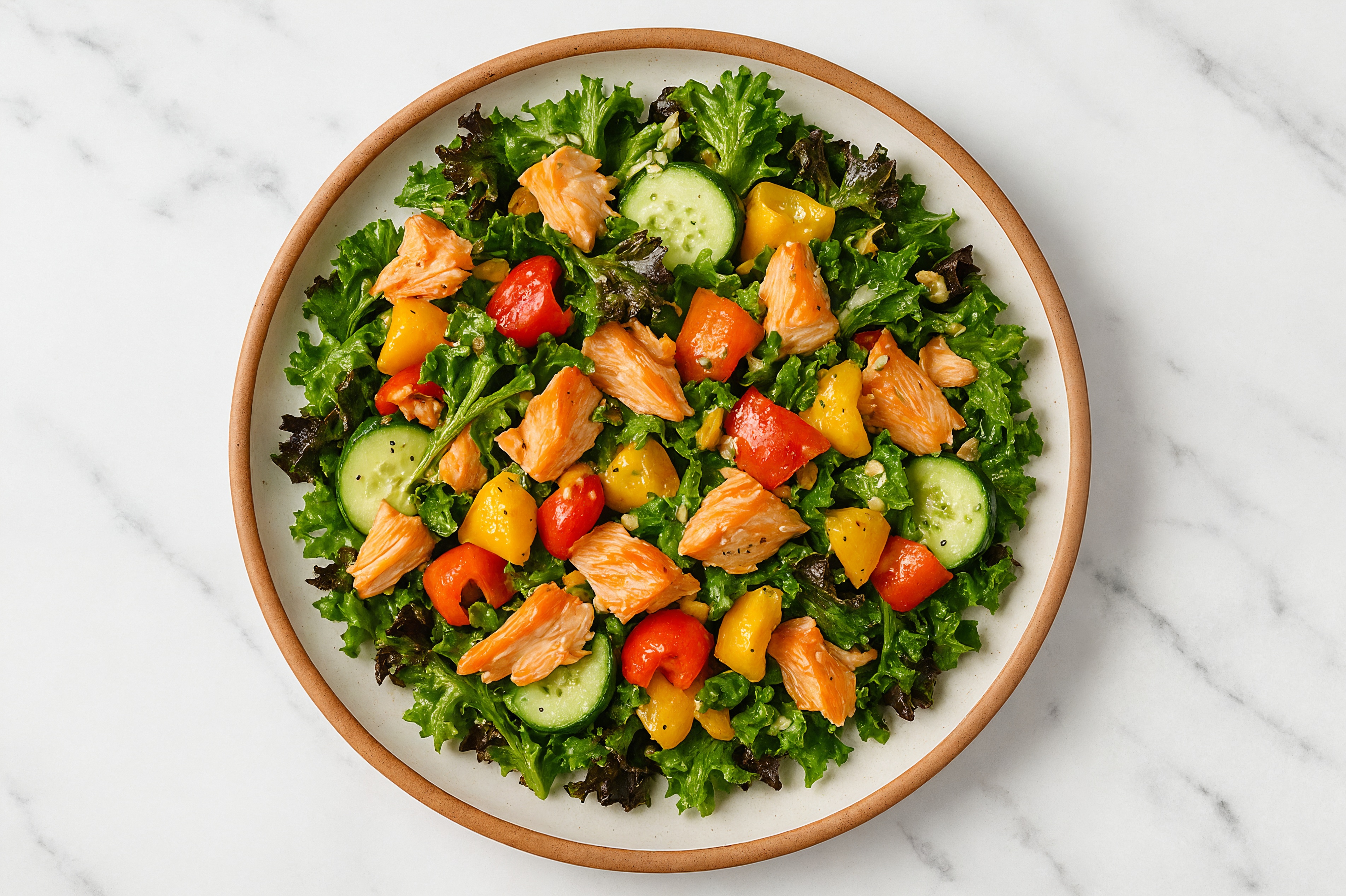 5-Min Asiago Smoky Salmon Crunch Salad