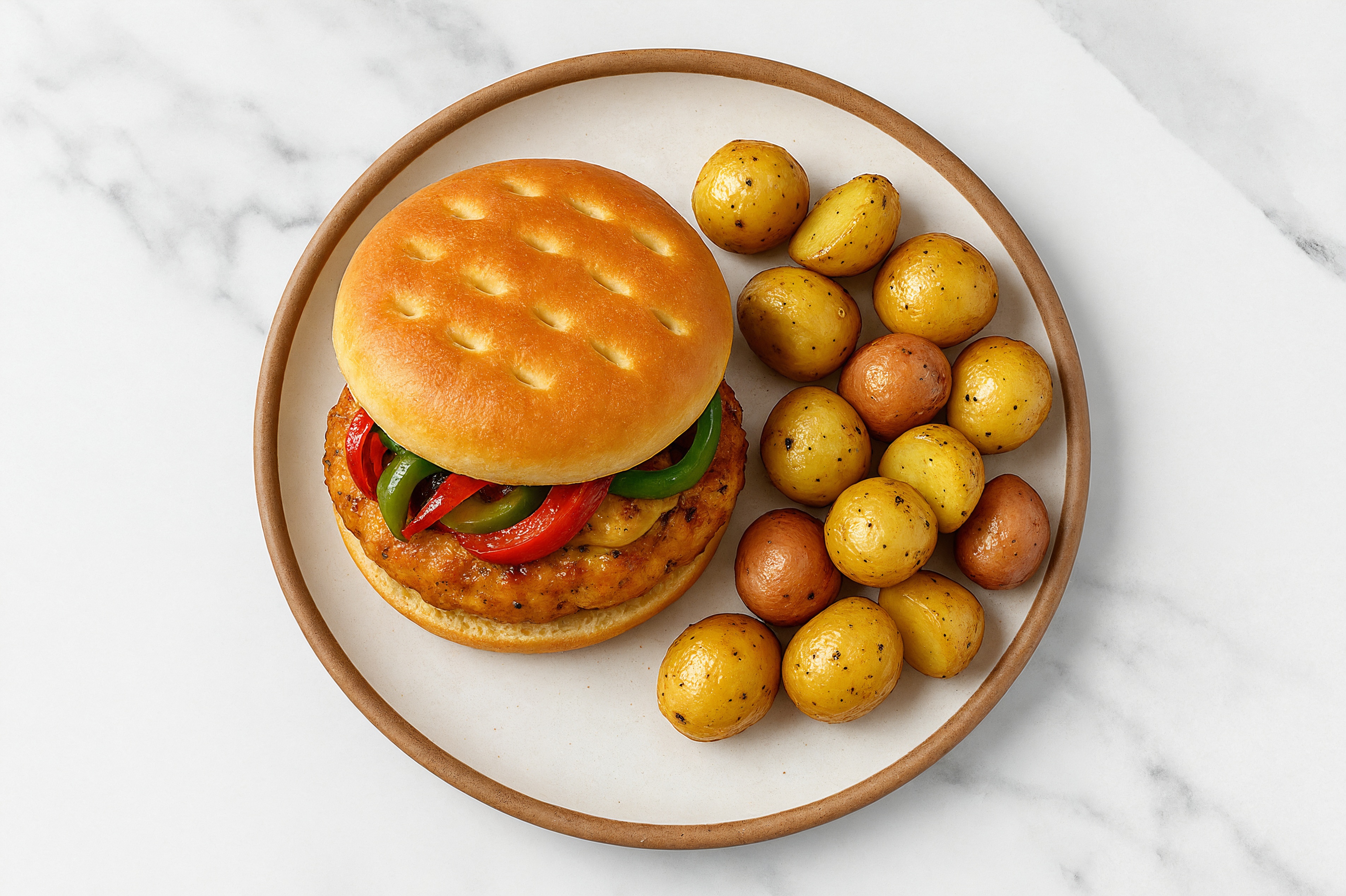  Southwest Style Fajita Veggie Chicken Burger
