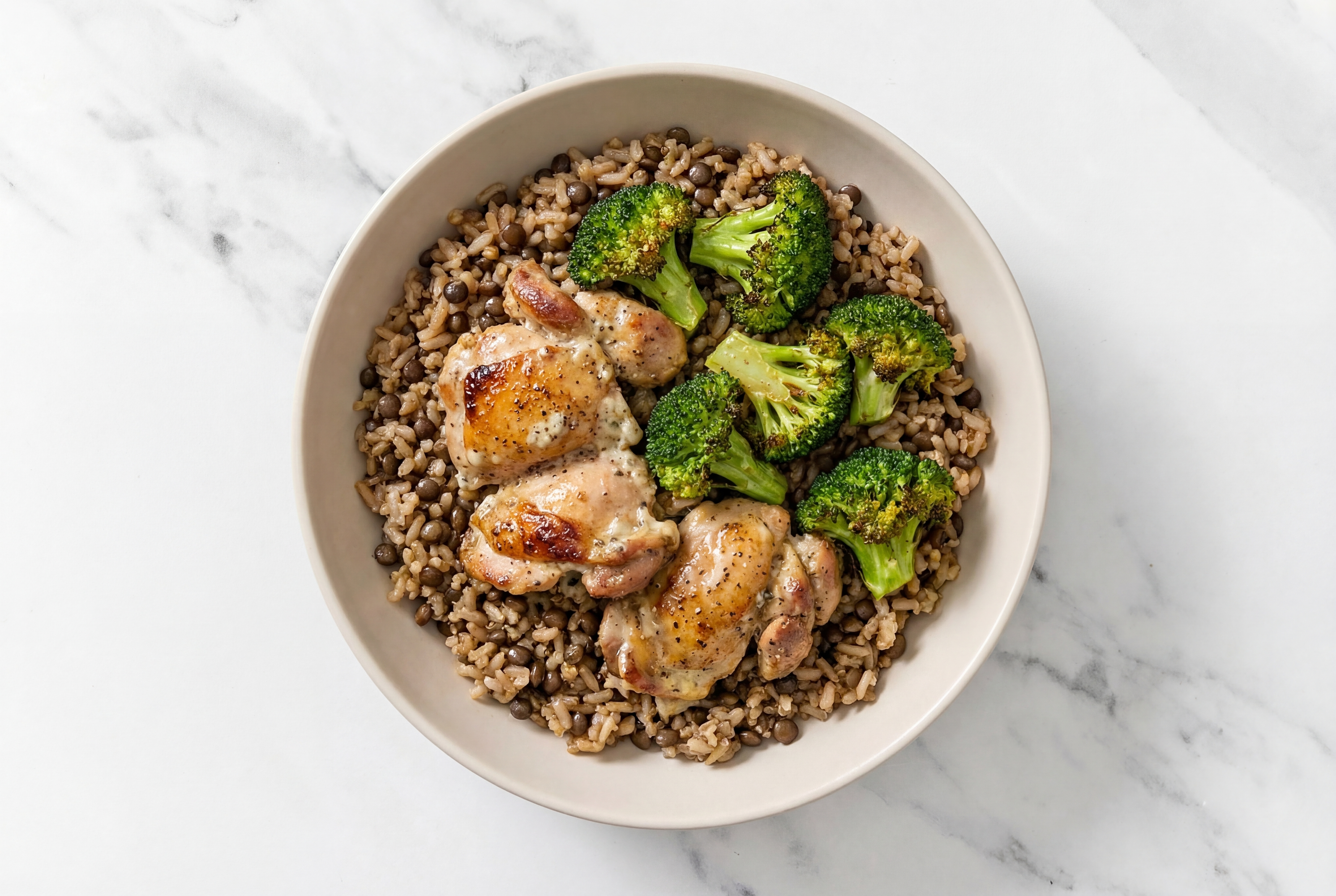 Garlic Roasted Chicken + Broccoli Bunches Bowl