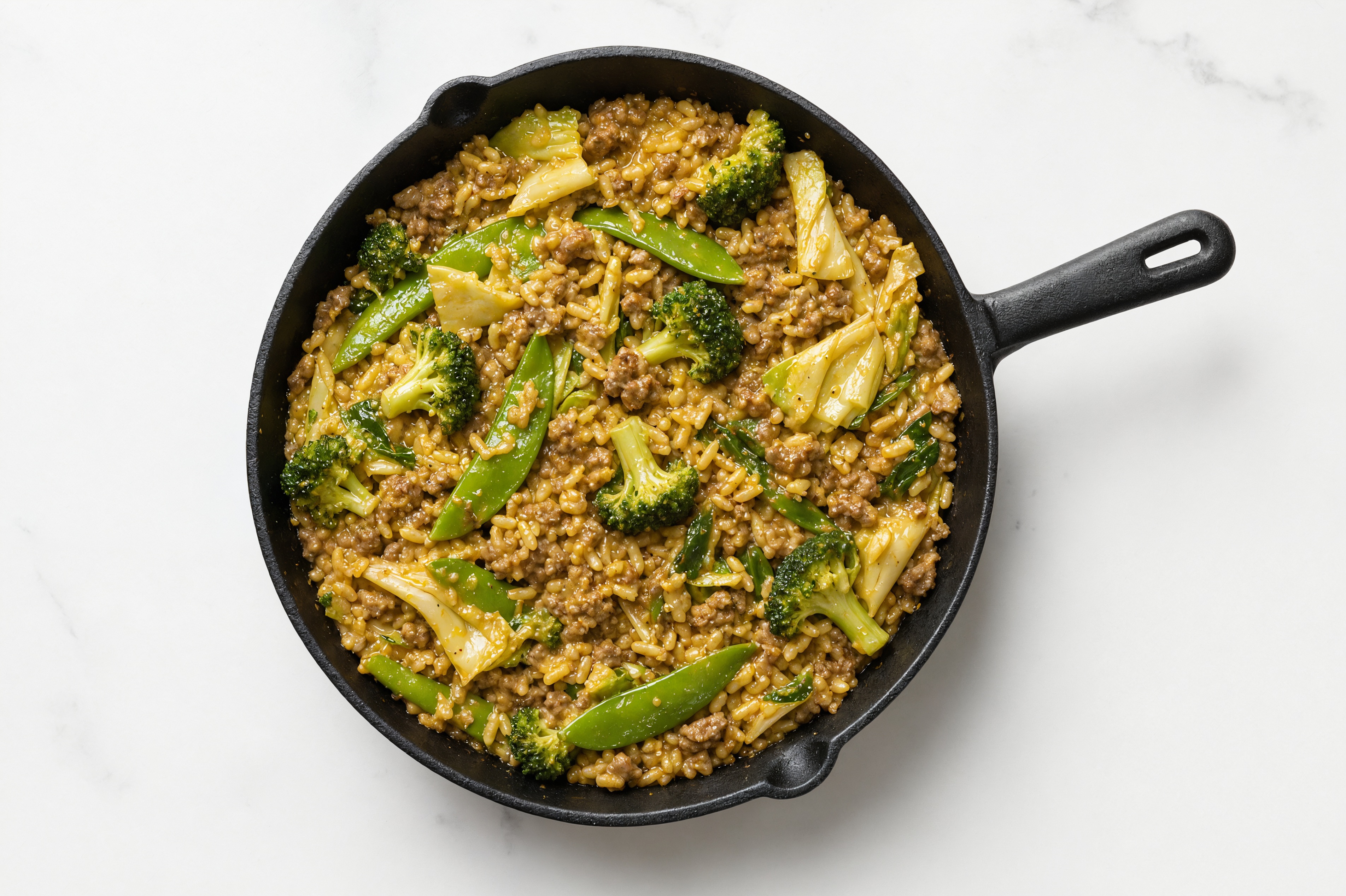 Herby Curry Bok Choy + Ground Italian-Style Beef Stir-Fry