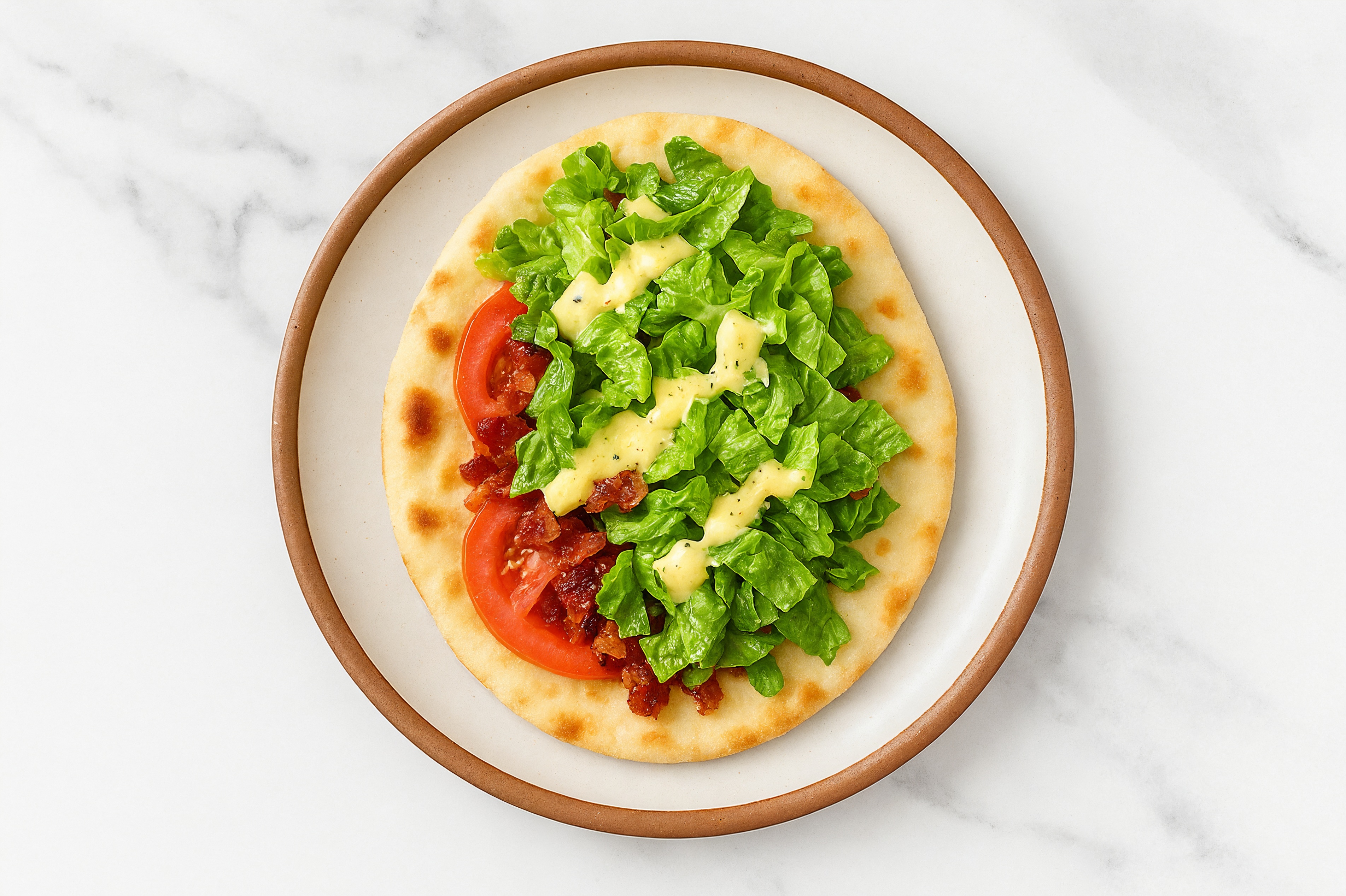 Honey Mustard BLT Flatbread with Maple Bourbon Pork Bacon