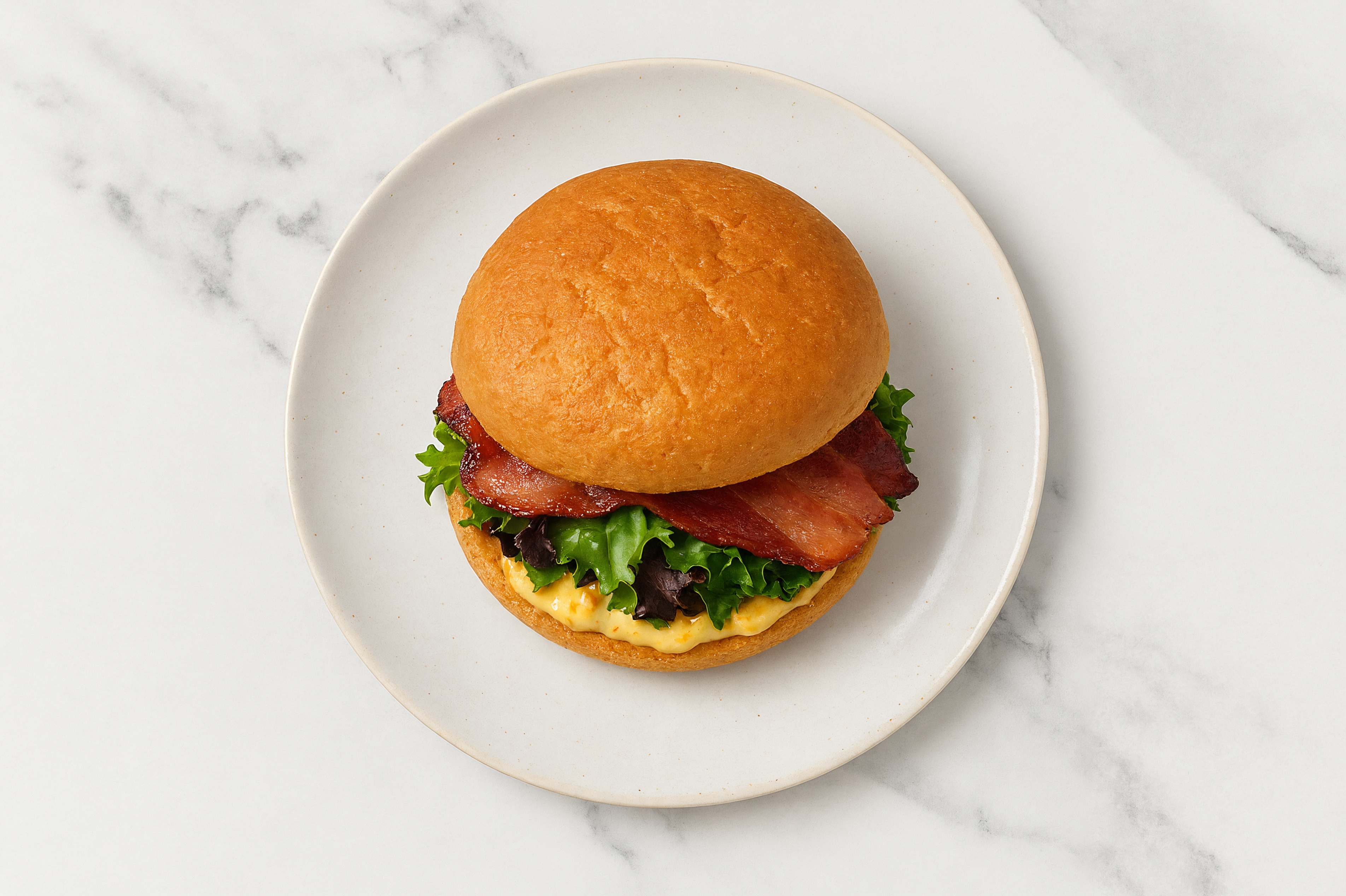 Street Corn Turkey Bacon Sandwich with Spring Mix on Gluten-Free Buns