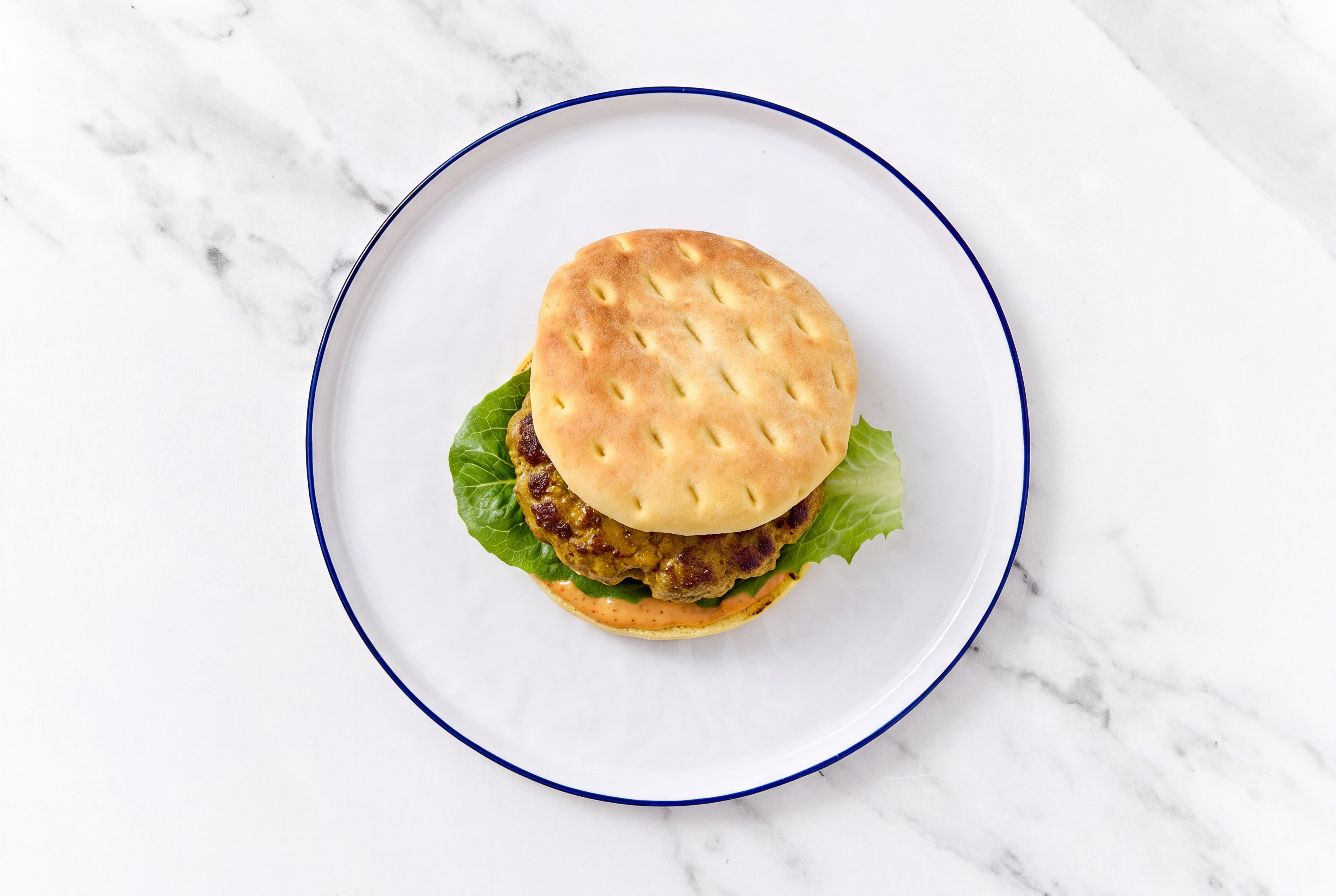 Tandoori 93/7 Lean Ground Beef Burger with BBQ Sauce