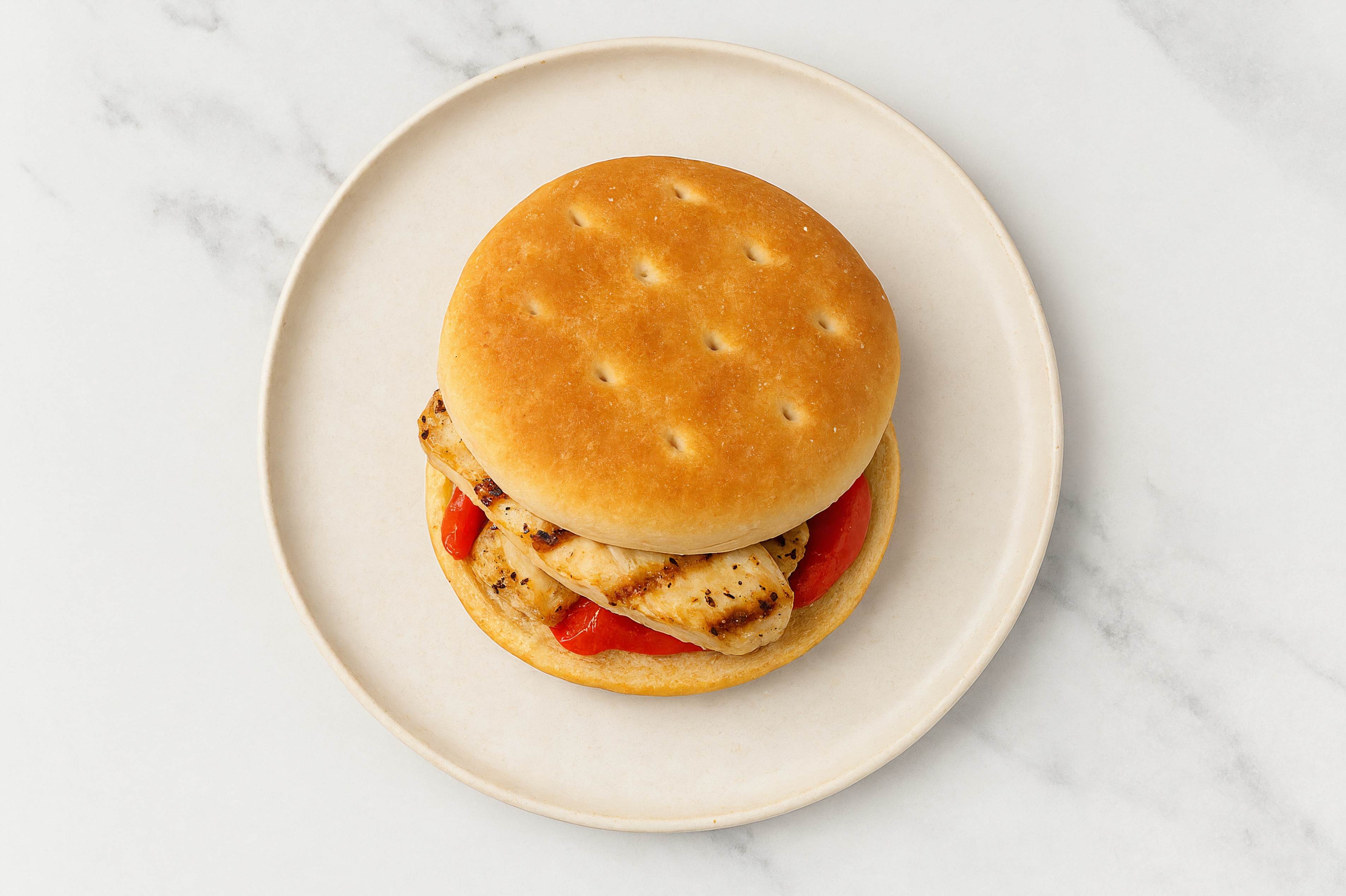  Garlic and Herb Chicken + Organic Peppers Sandwich