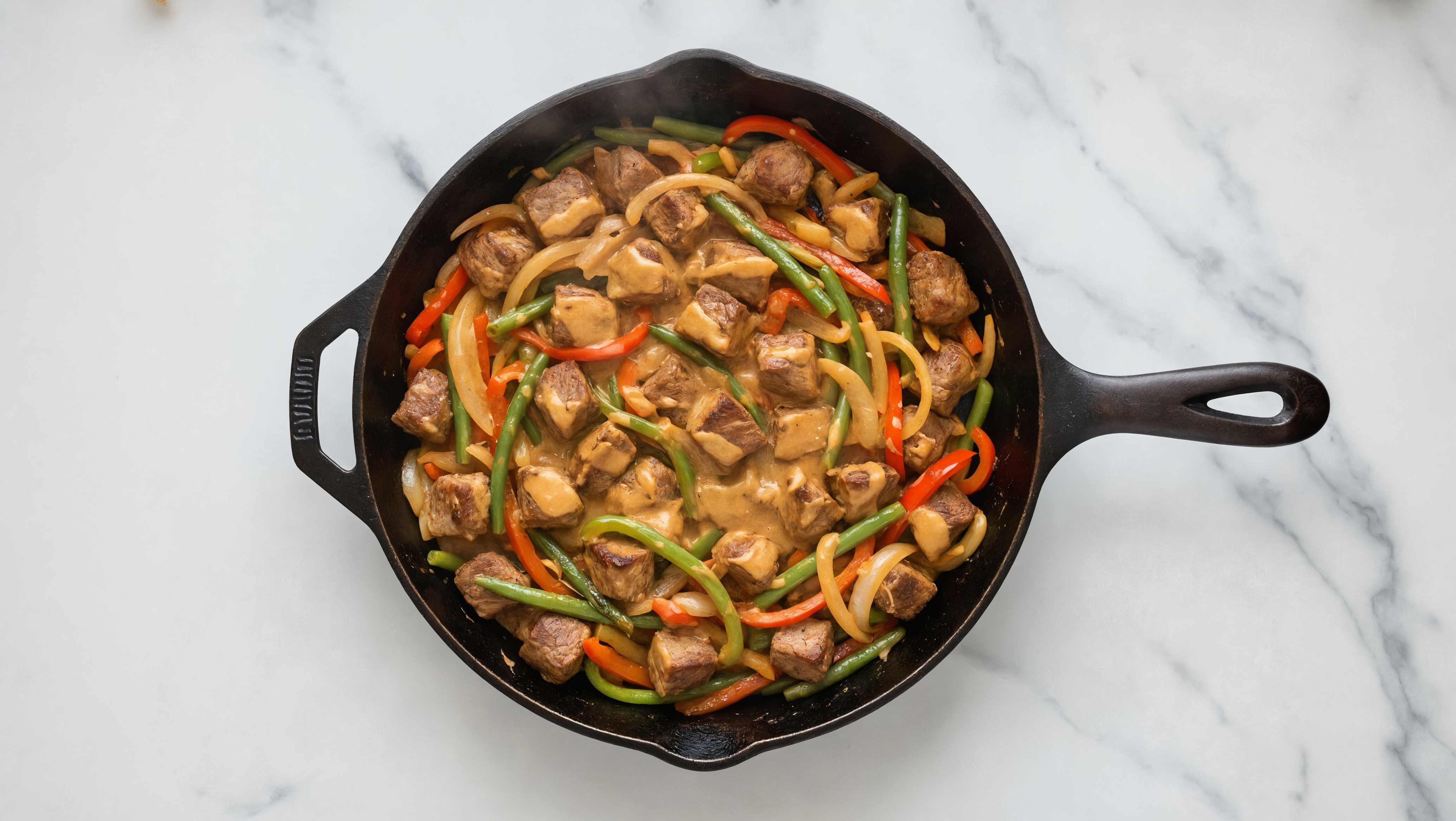 Thai Peanut Bison Stir-Fry with Green Beans & Peppers
