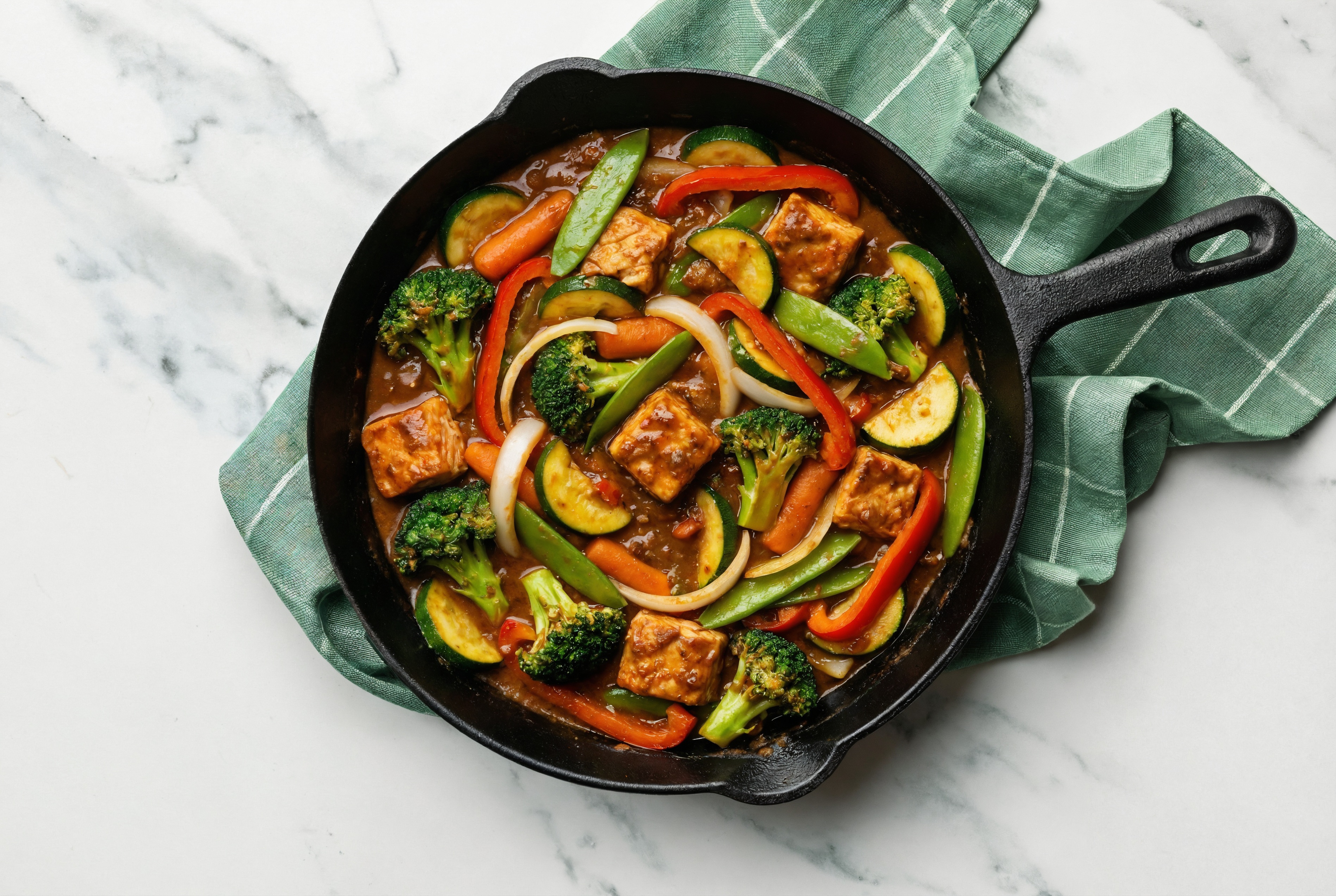 Spicy Vindaloo Sockeye Salmon Stir-Fry with Mixed Veggies