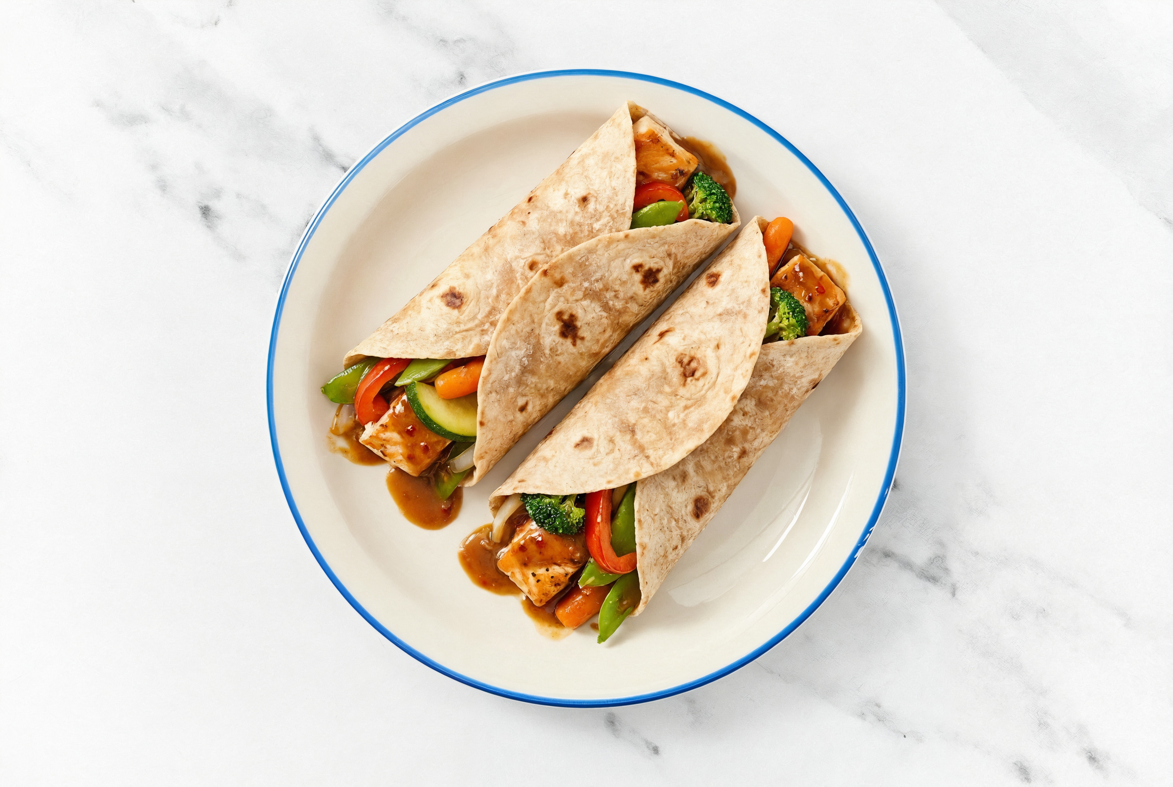 Sesame Salmon Stir-Fry Wrap