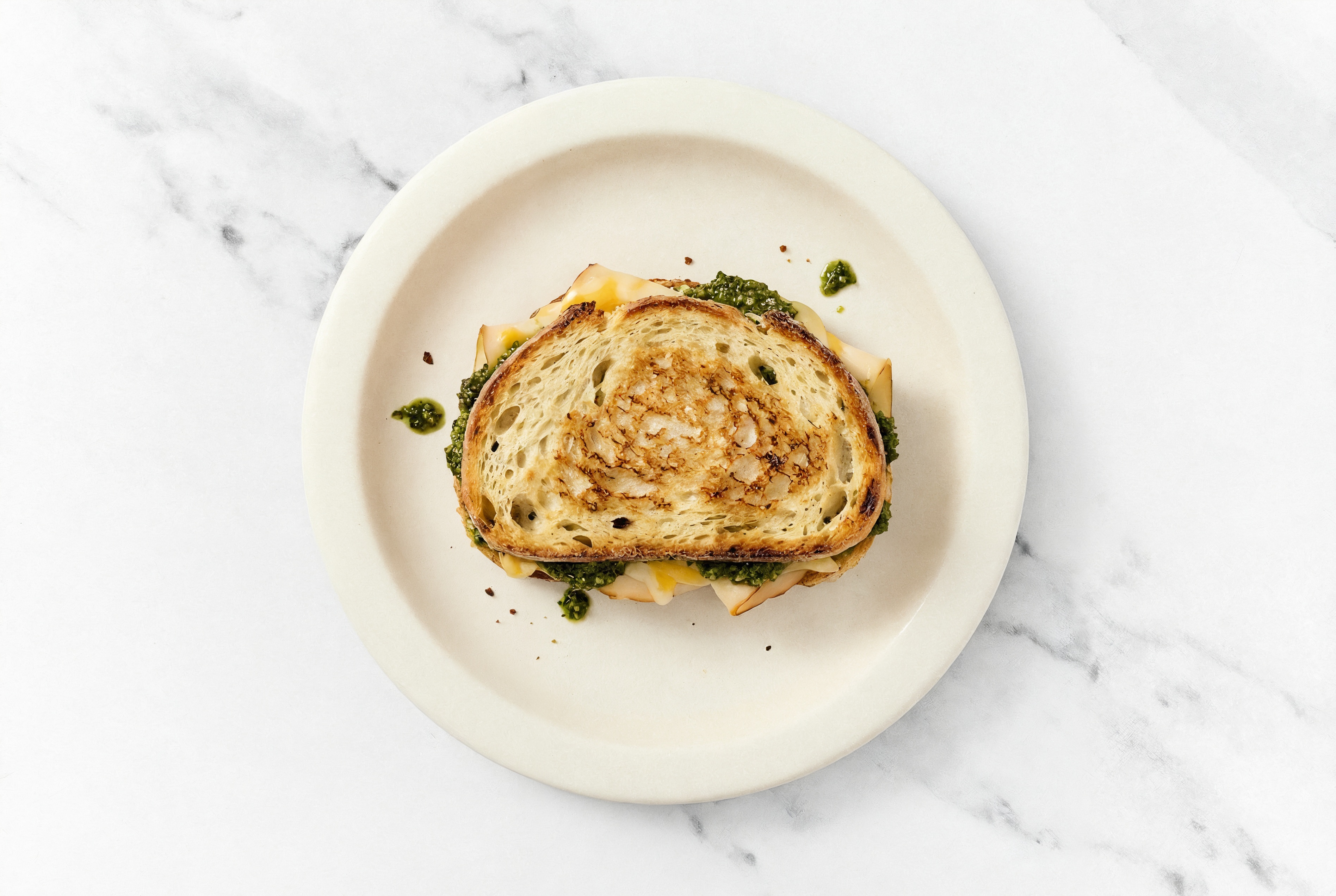 Honey Roasted Turkey Breast Sliced Pesto Grilled Cheez