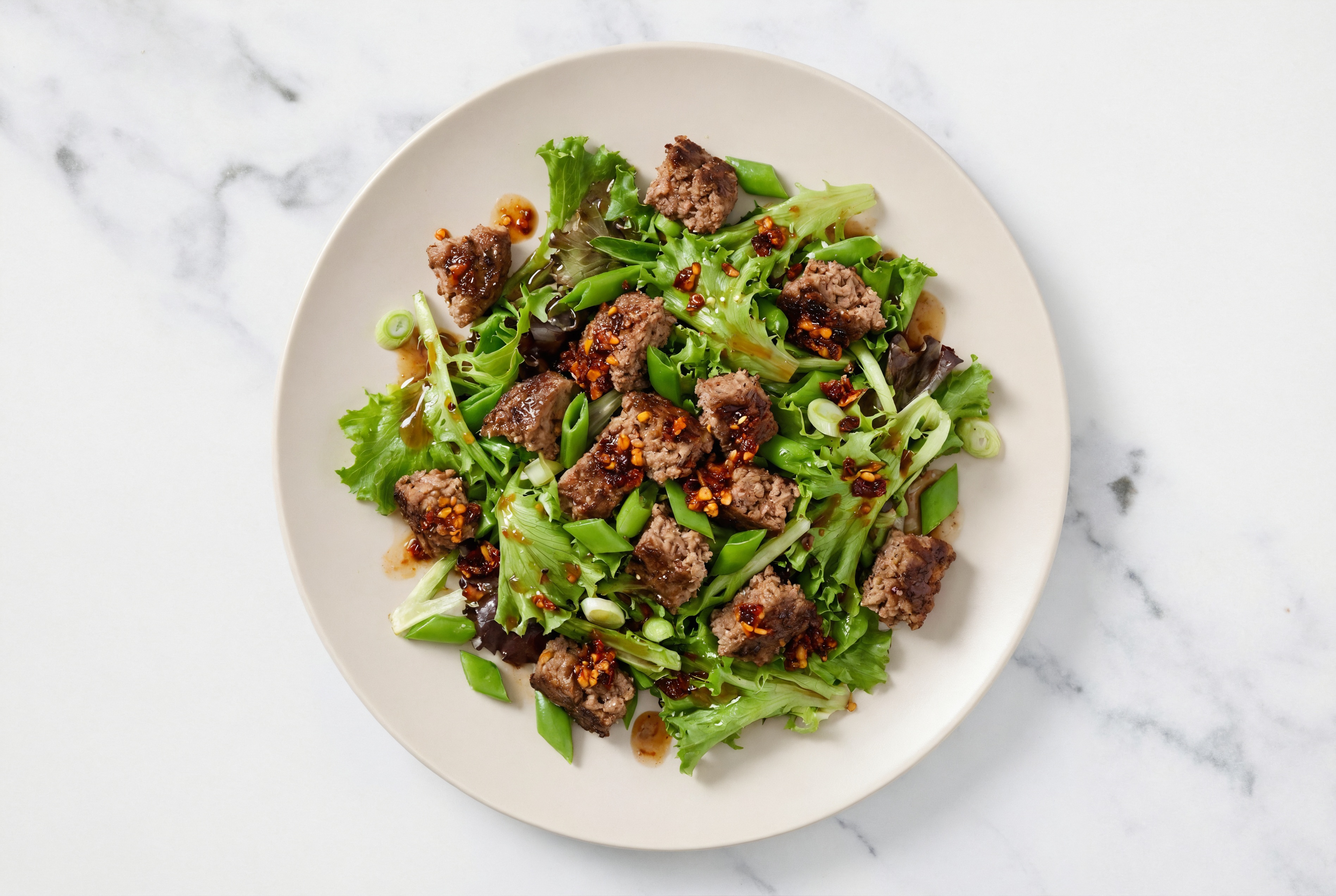 Chili Crisp Thai Ground Beef Patties Salad
