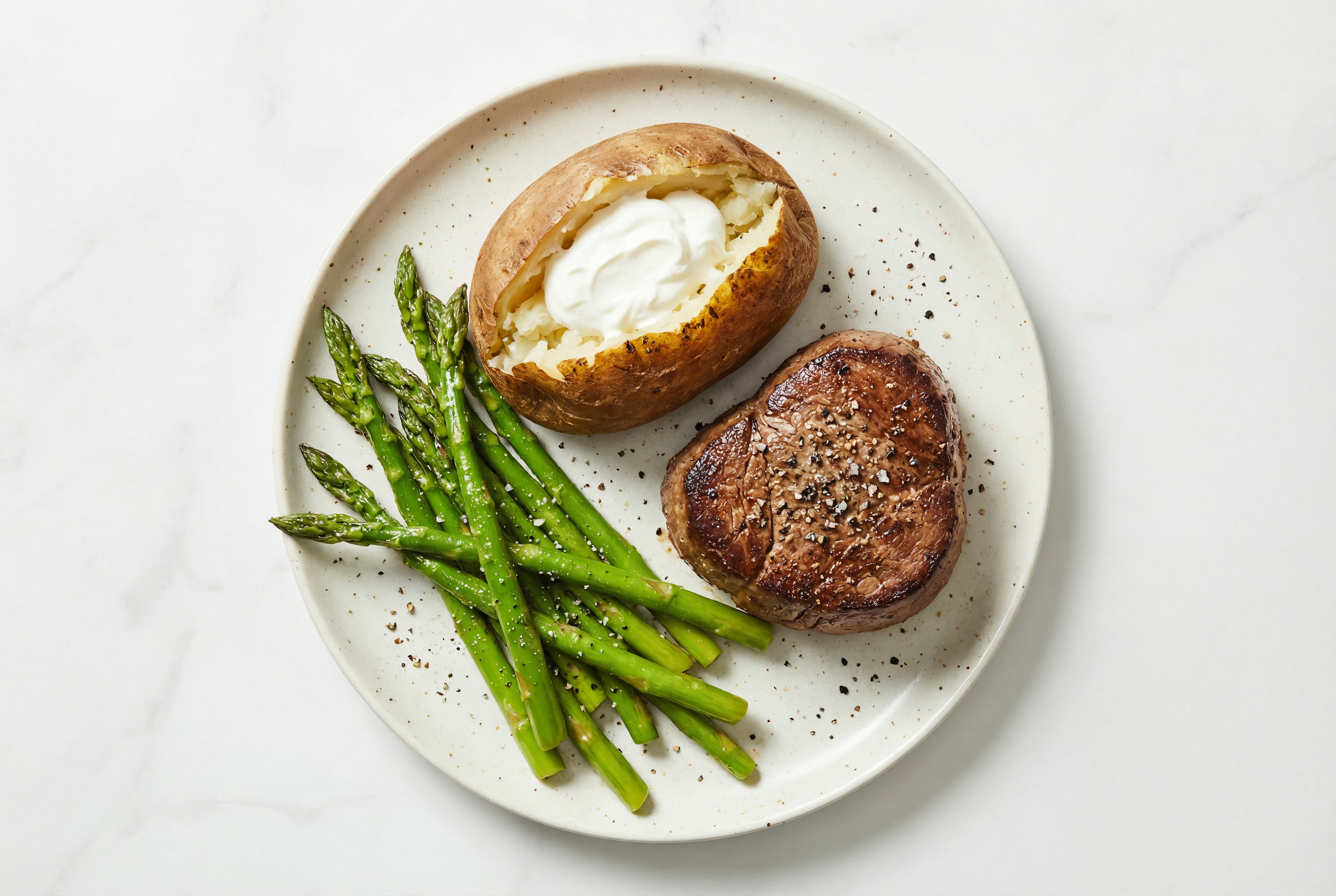 Hearty Steakhouse-Style Filet Mignon + Baked Microwave-Ready Russet Potato