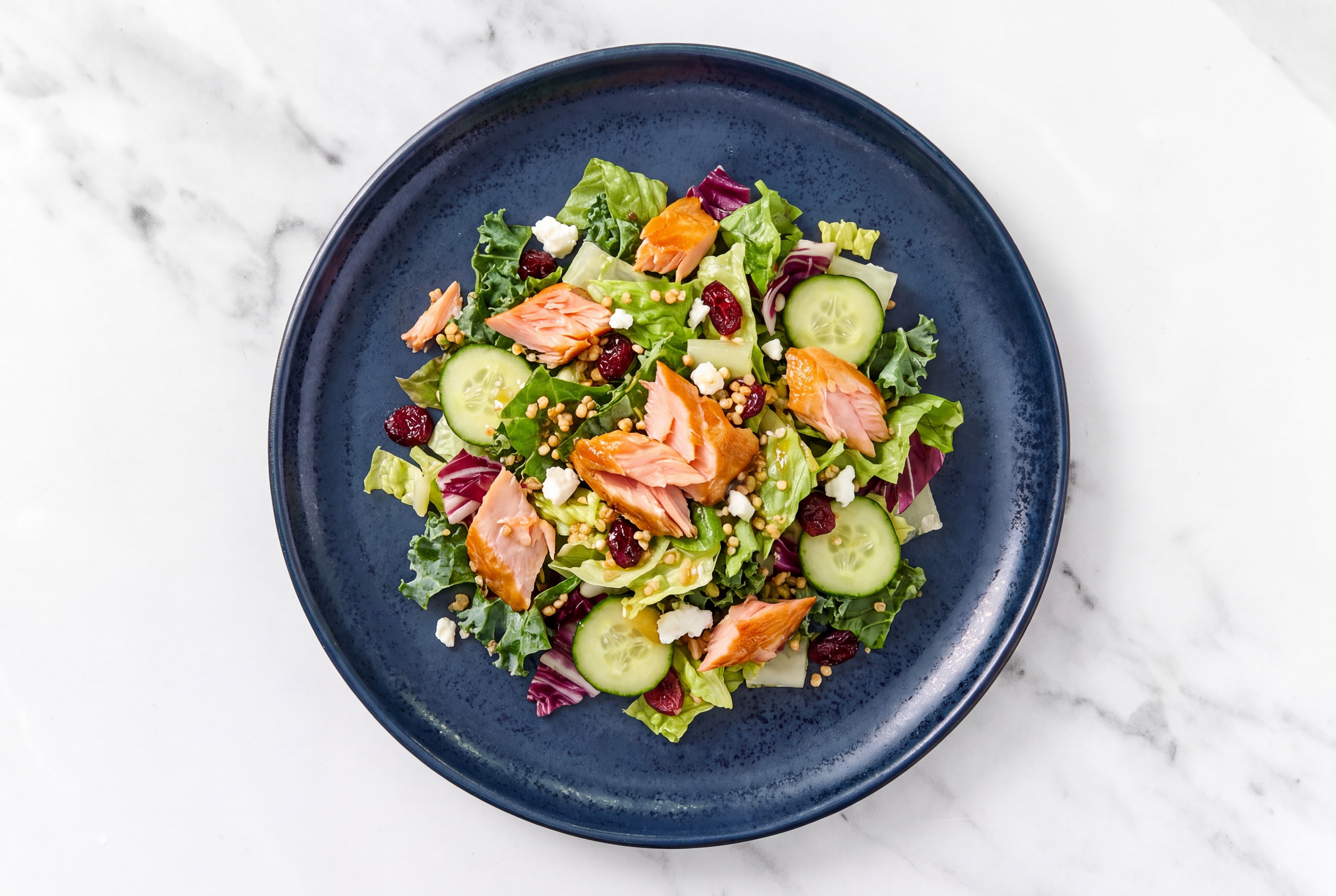 Honey Citrus Salad with Roasted Salmon + English Cucumber