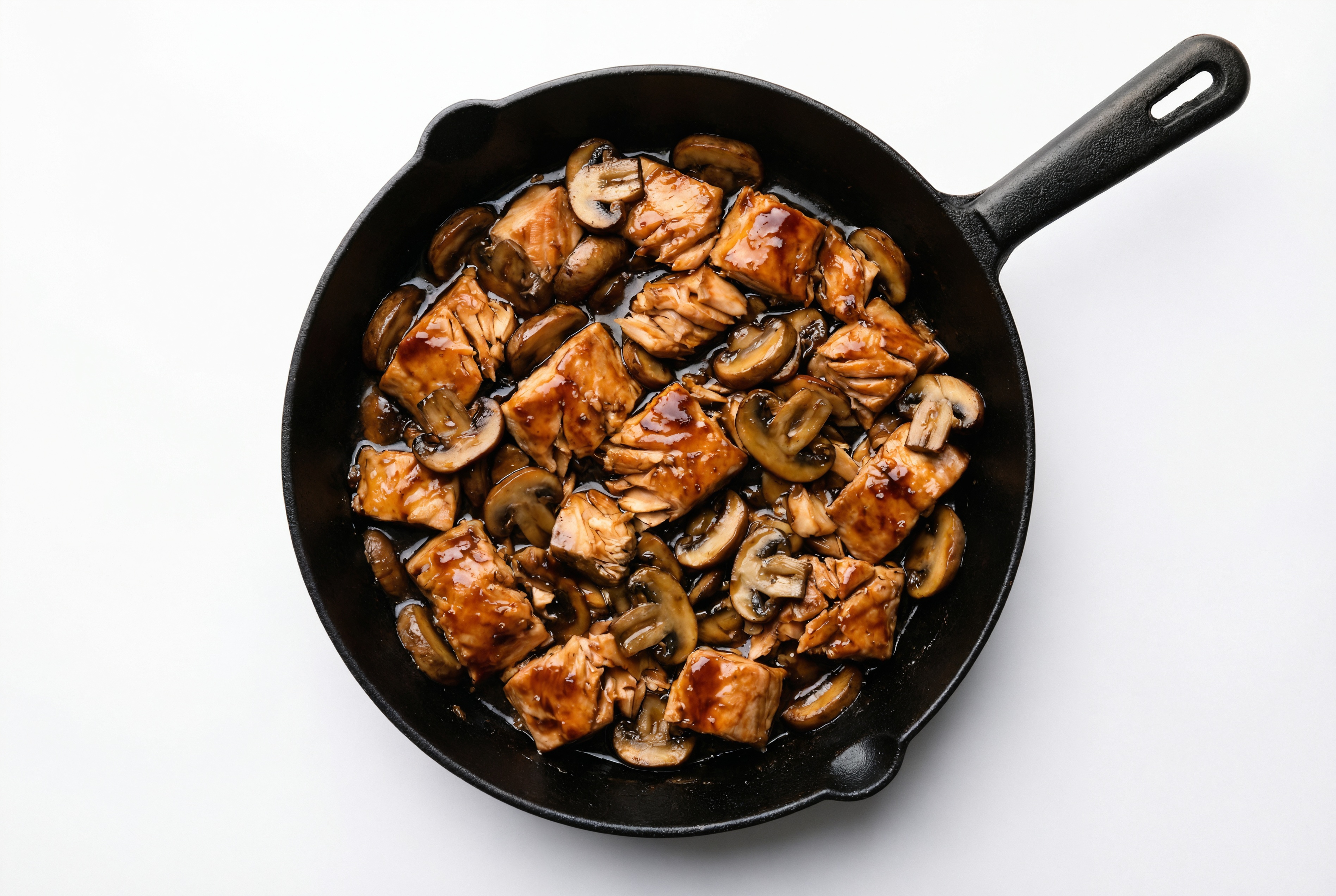 Japanese BBQ Salmon Stir-Fry with Mushrooms