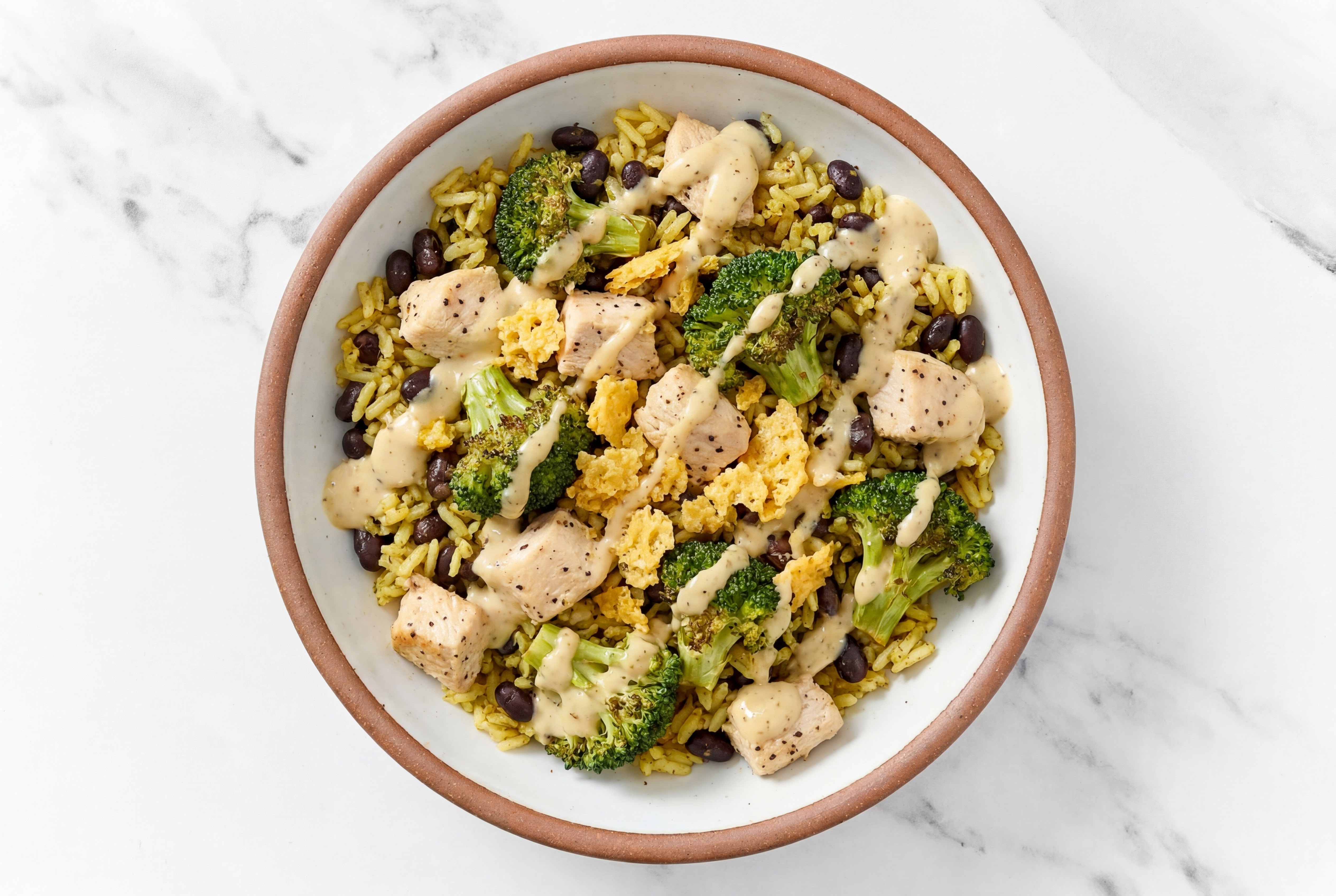 Chicken + Organic Broccoli Caesar Rice with Beans Bowl