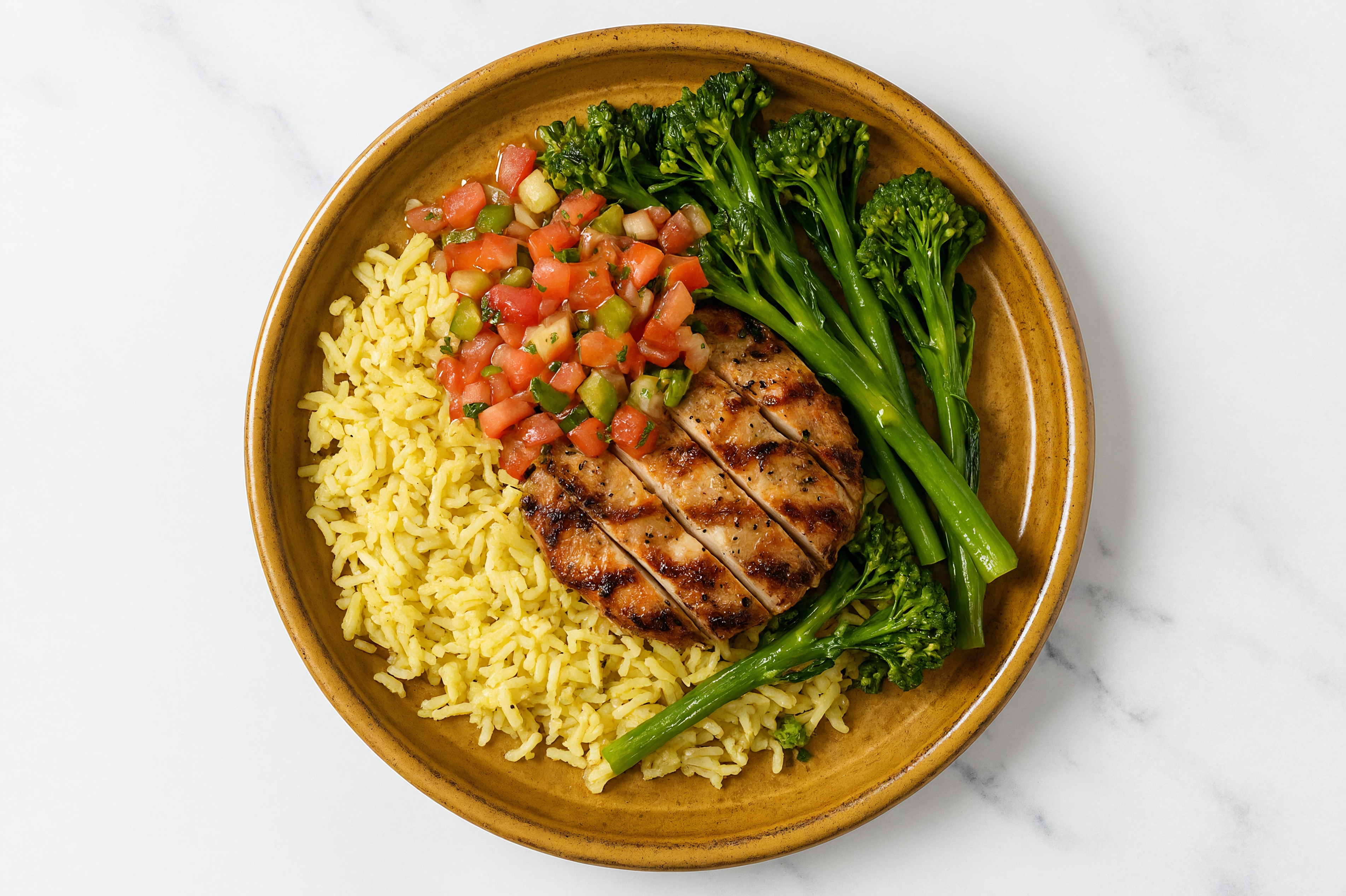 Bacon Chicken Patty & Baby Broccoli Grain Bowl with Mild Fresh Salsa