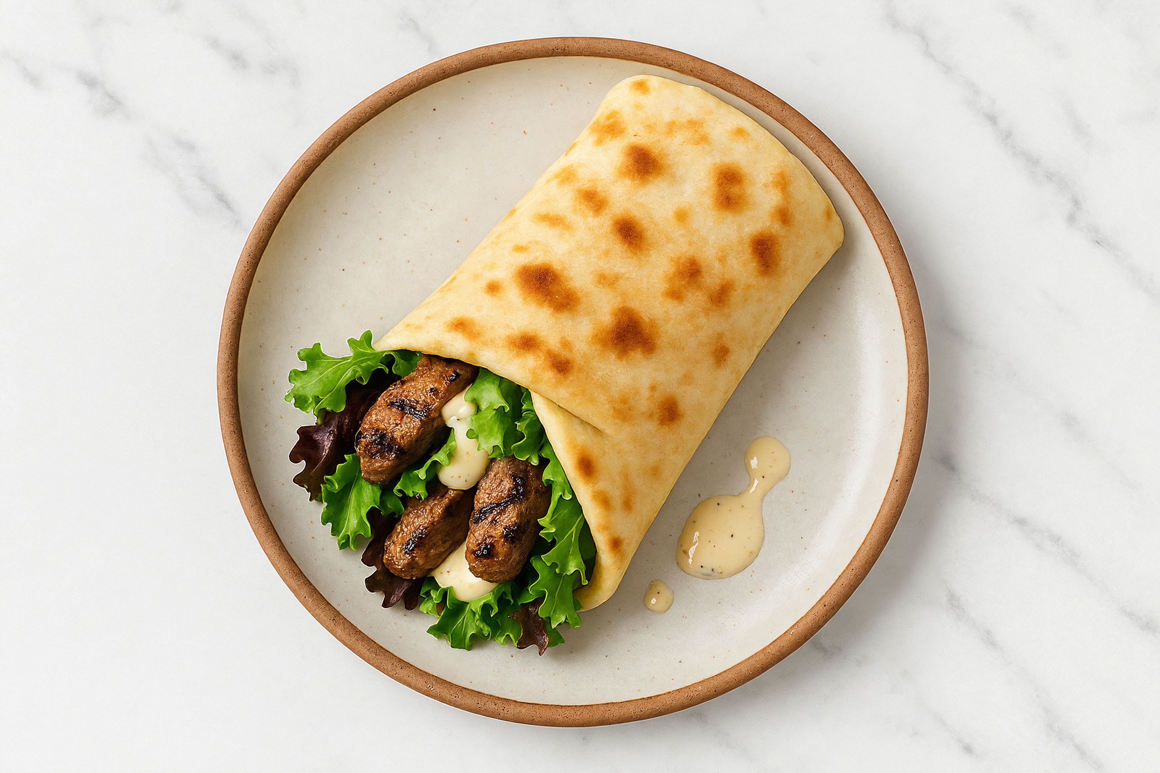 Beef Buffalo Ranch Naan Wrap