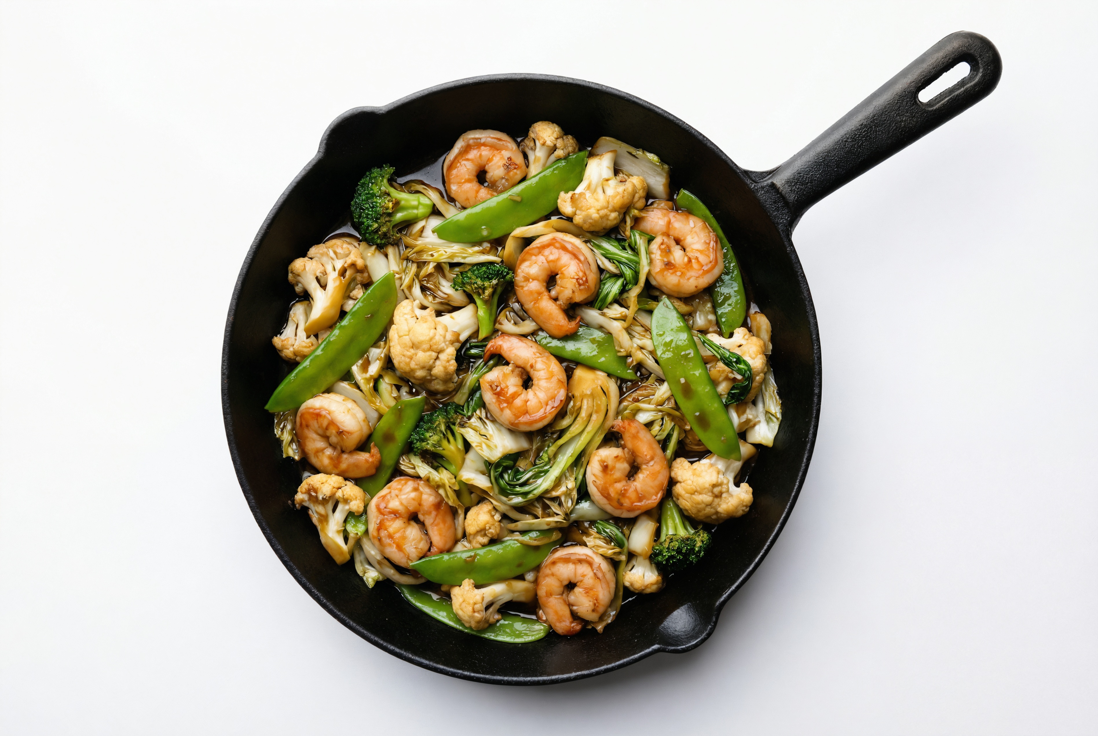 Teriyaki Shrimp Stir-Fry with Cauliflower & Bok Choy