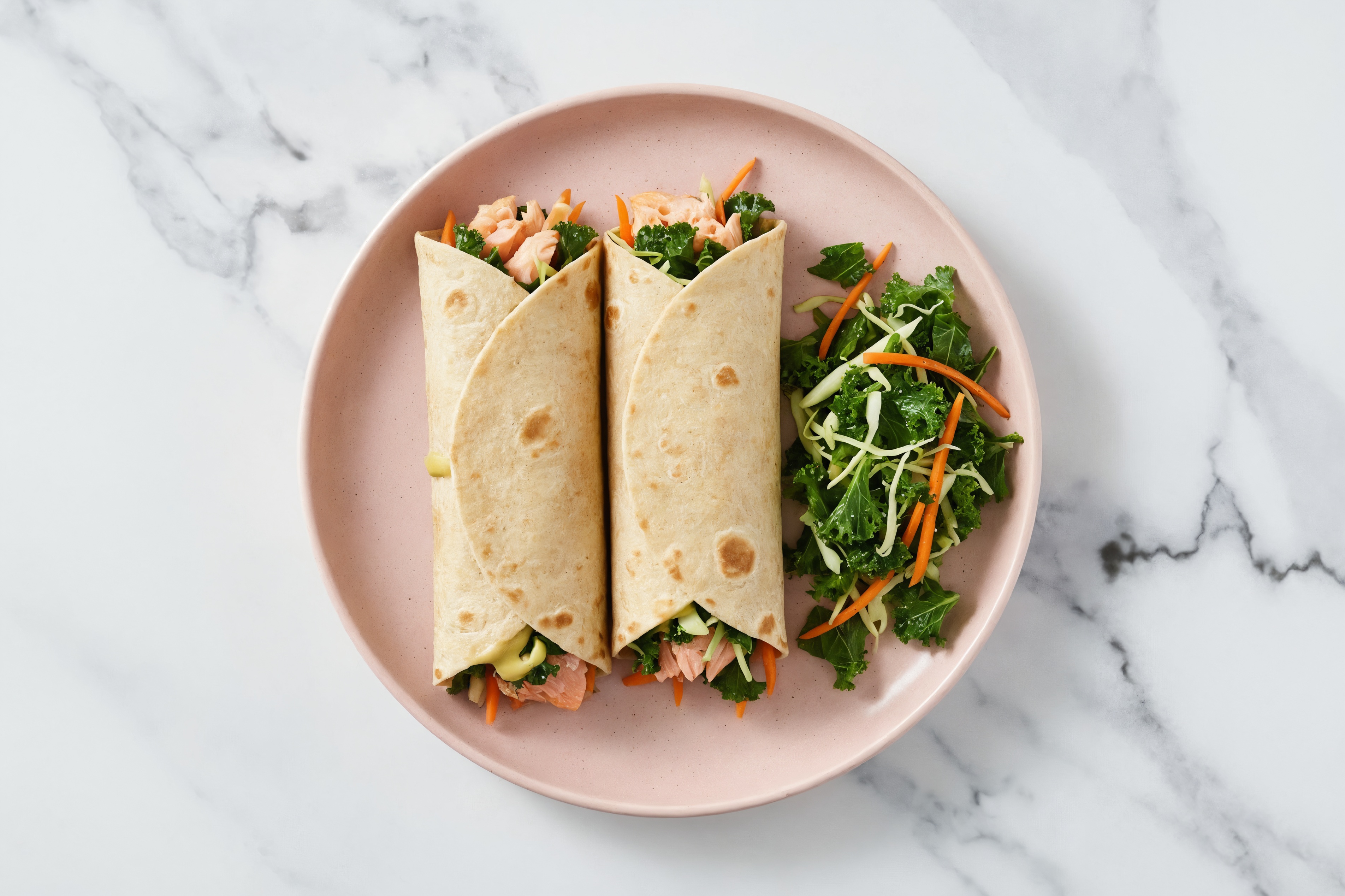 Honey Mustard Salmon + Crunchy Veggie Wrap