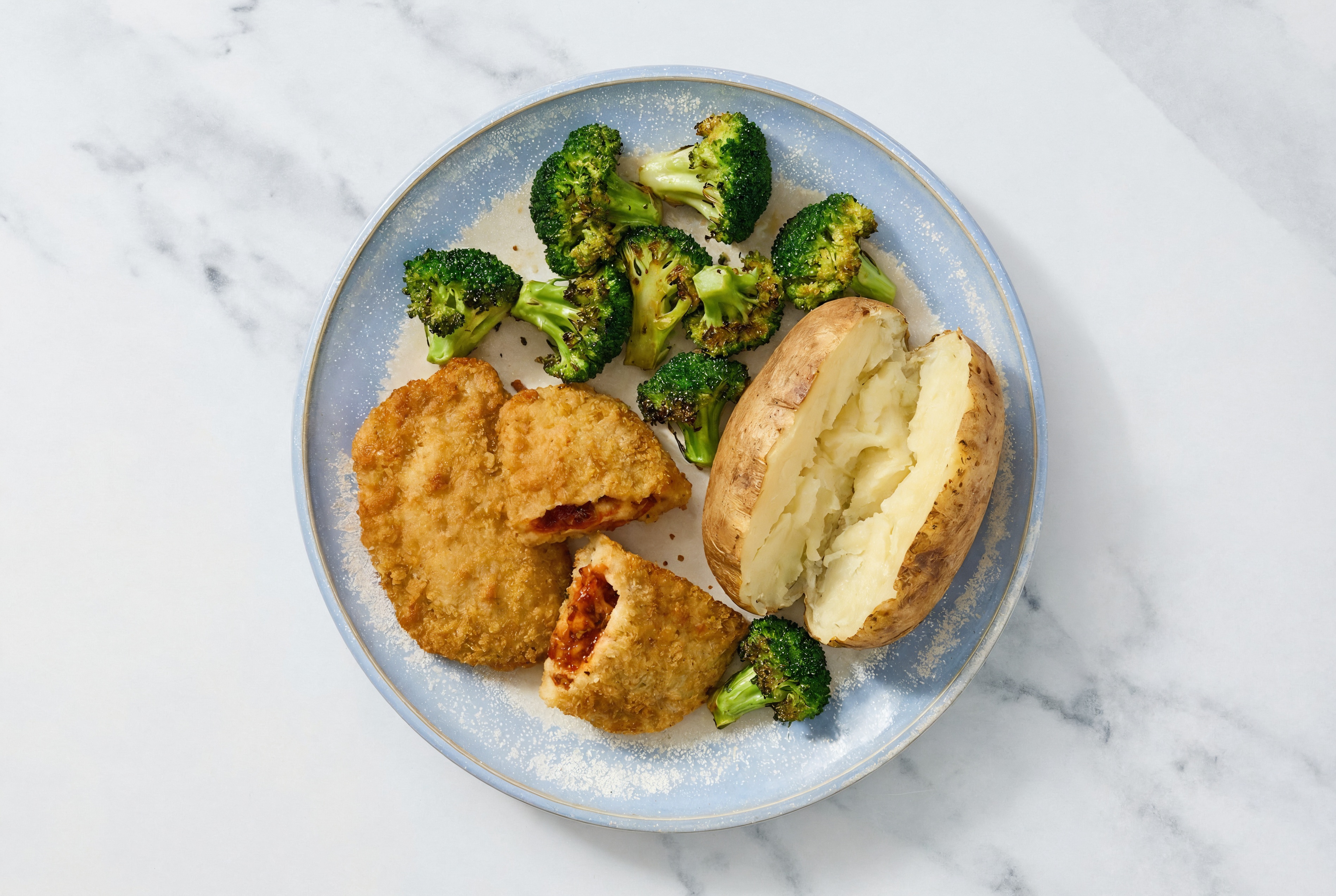 "Chicken" Parm with Broccoli & Russet Potato
