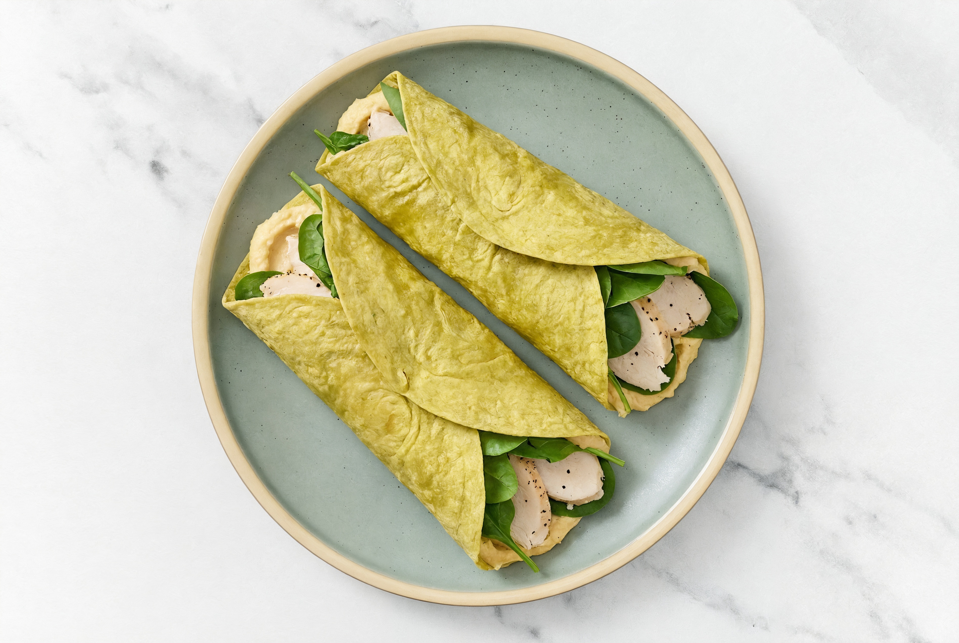 Lemony Olive Oil Sea Salt Hummus Chicken Breast Wrap