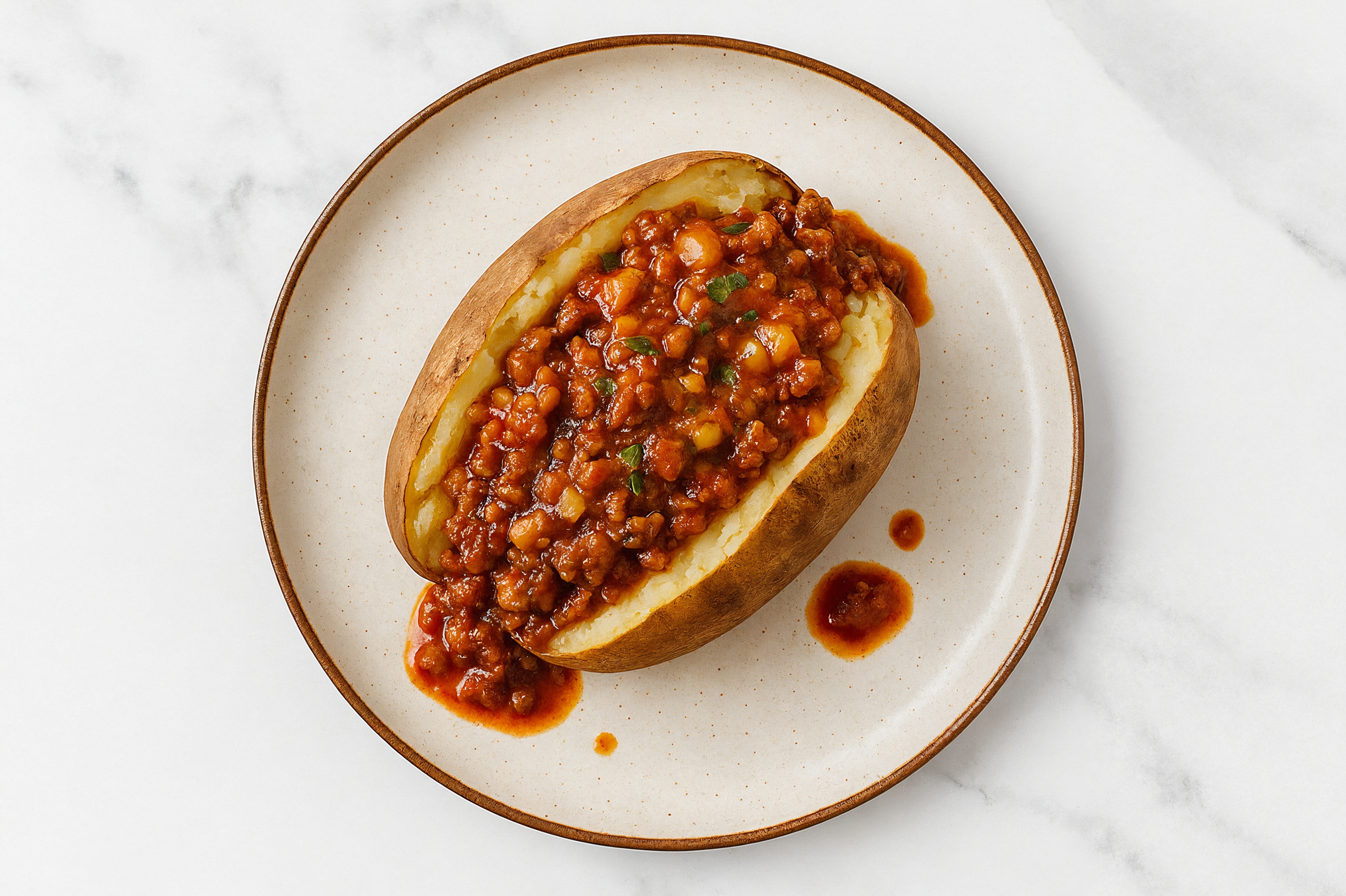 Hearty Simple Sloppy Joes Stuffed Microwave-Ready Russet Potato