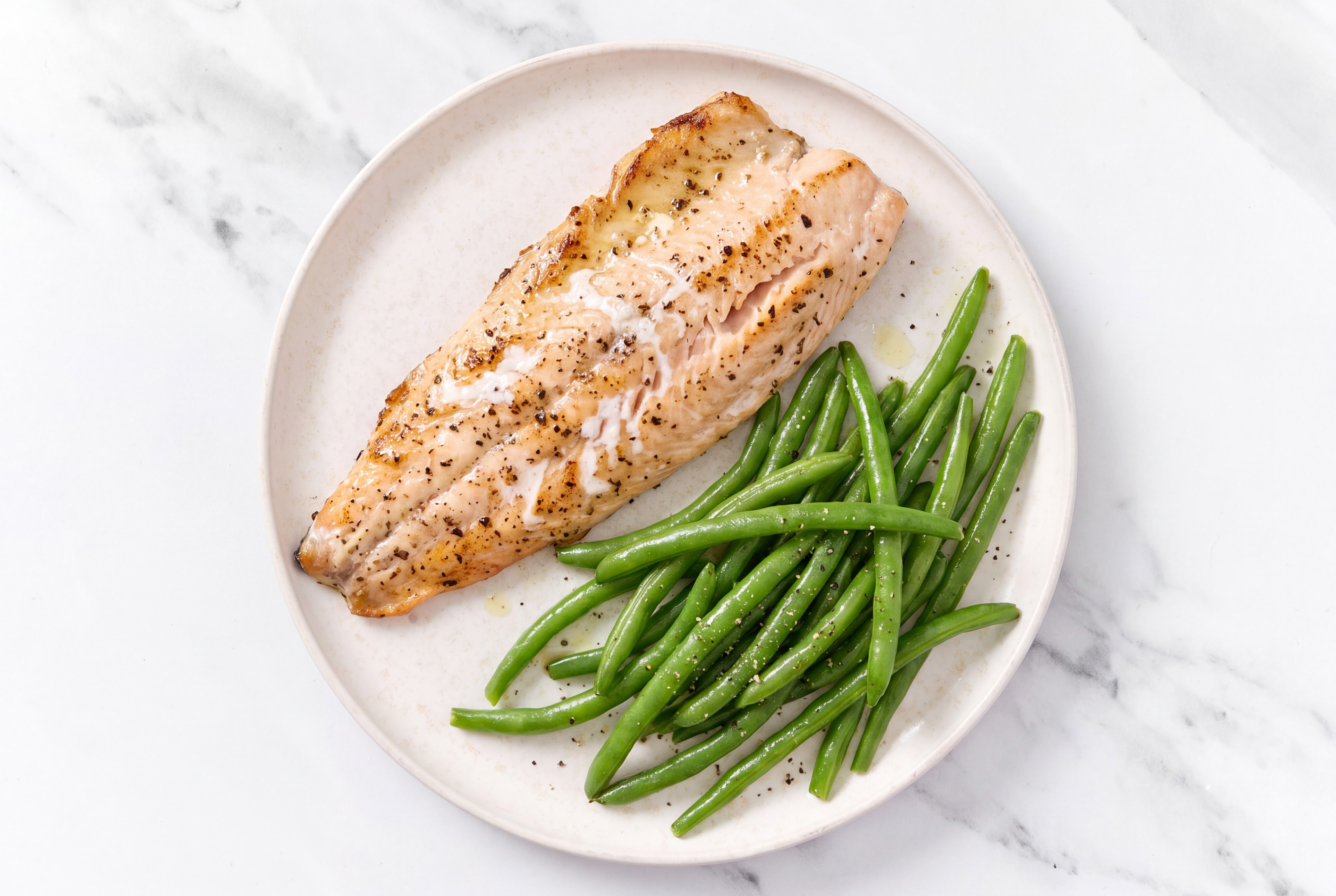 Honey Herbed Steelhead Trout + Green Beans