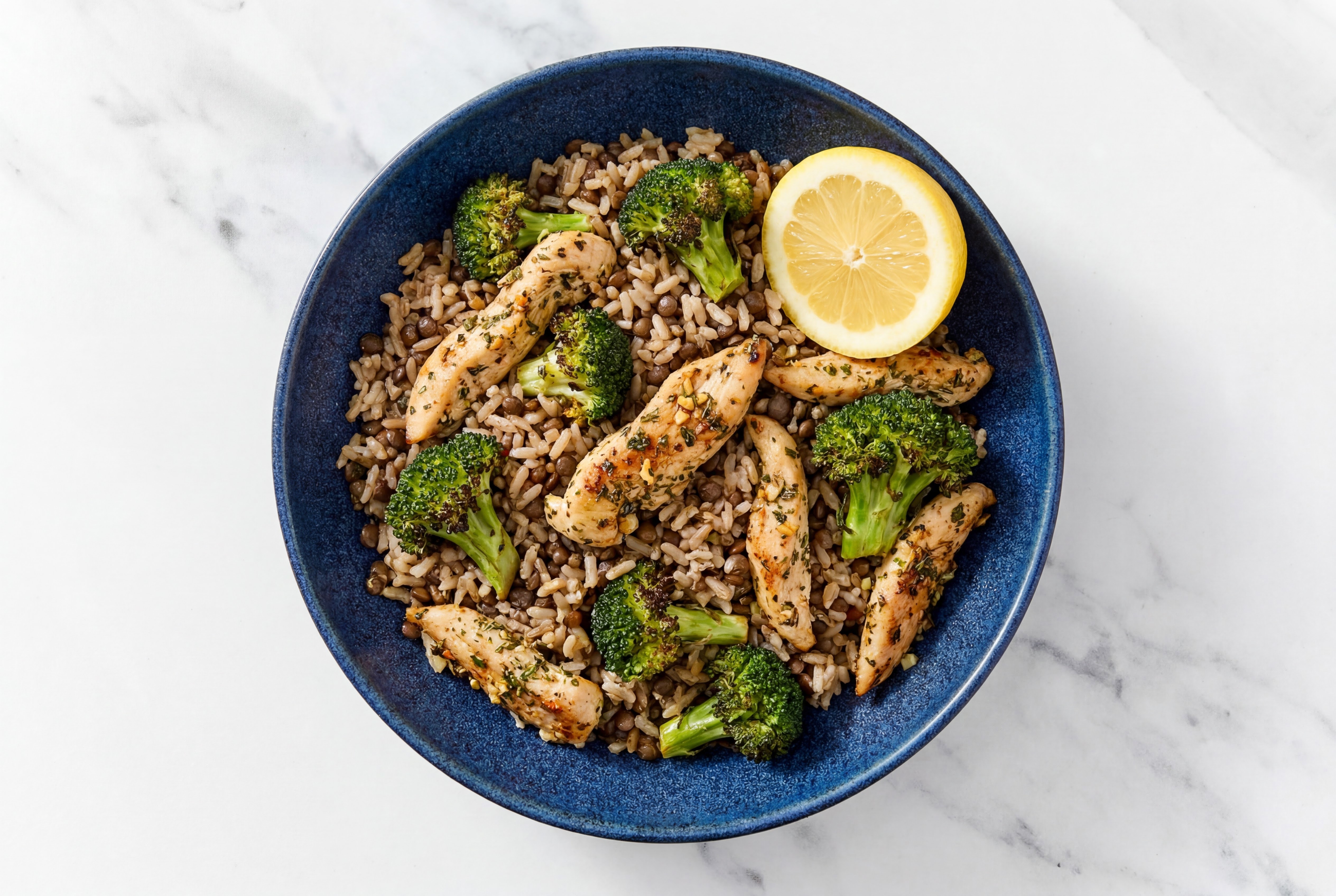 Garlicky Chicken + Broccoli Bunches Power Bowl