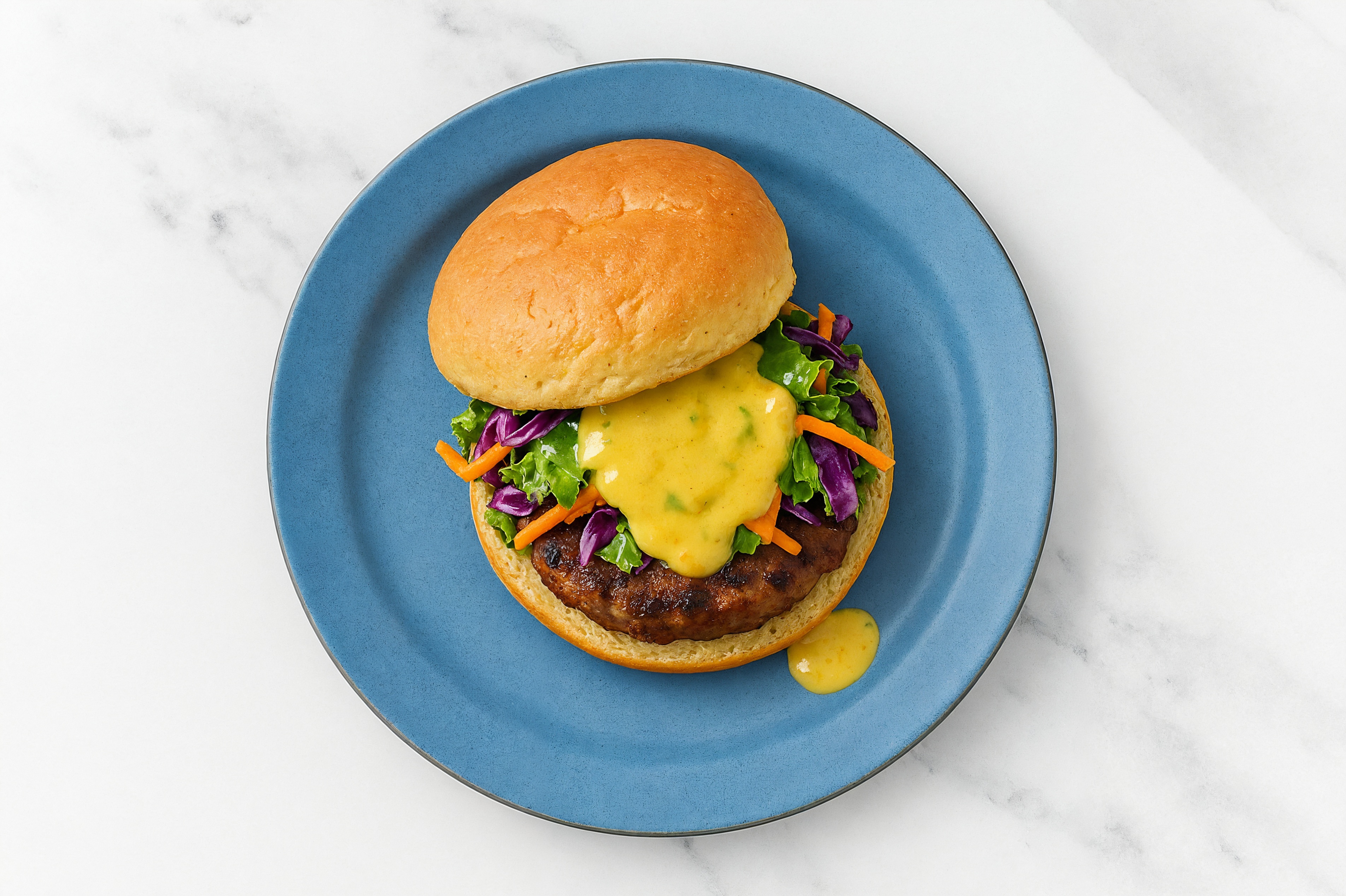 Herby Rainbow Curry Lamb Burger