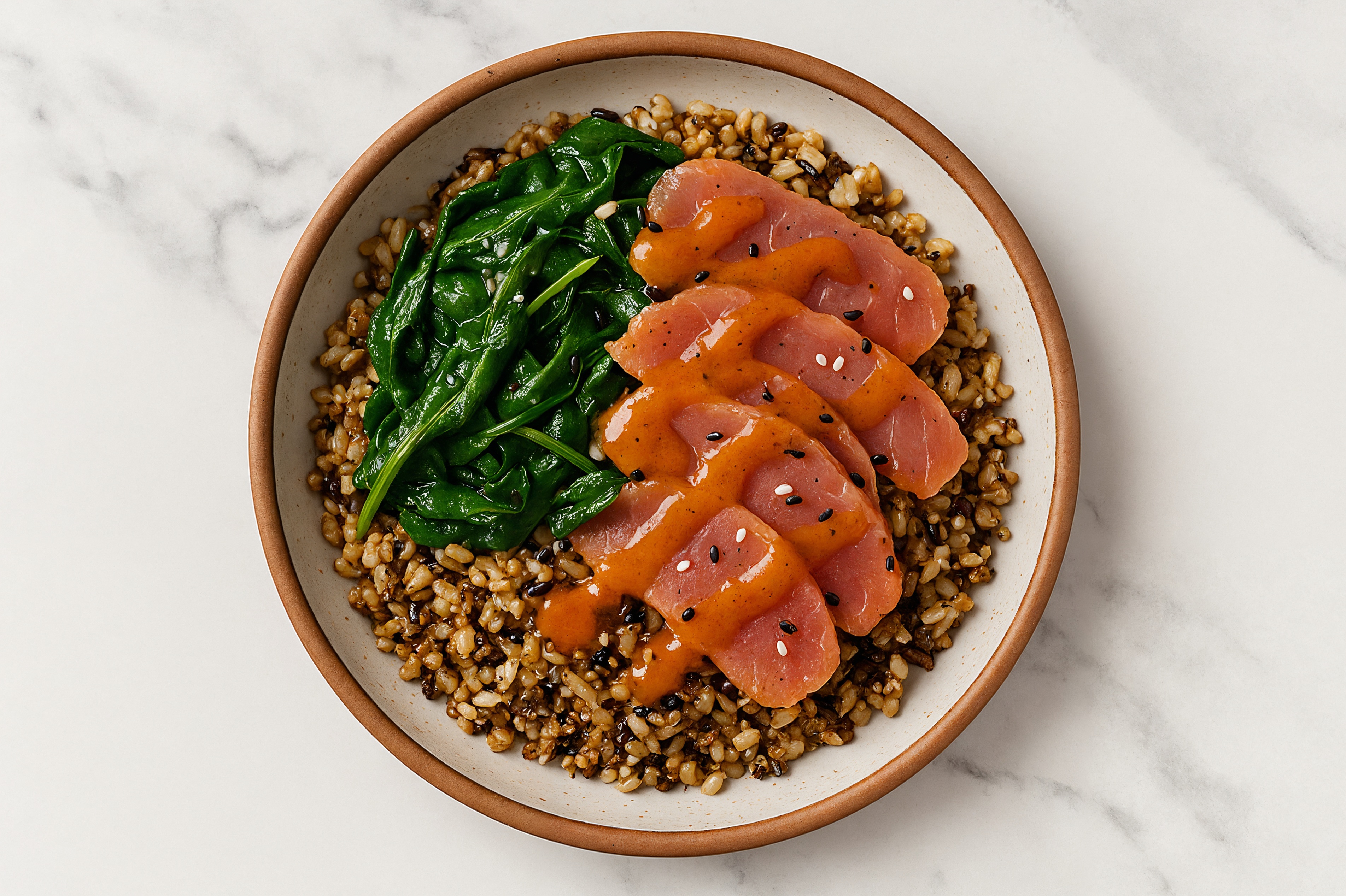 Tuna Seven Grain Bowl with Sweet Hickory & Organic Spinach