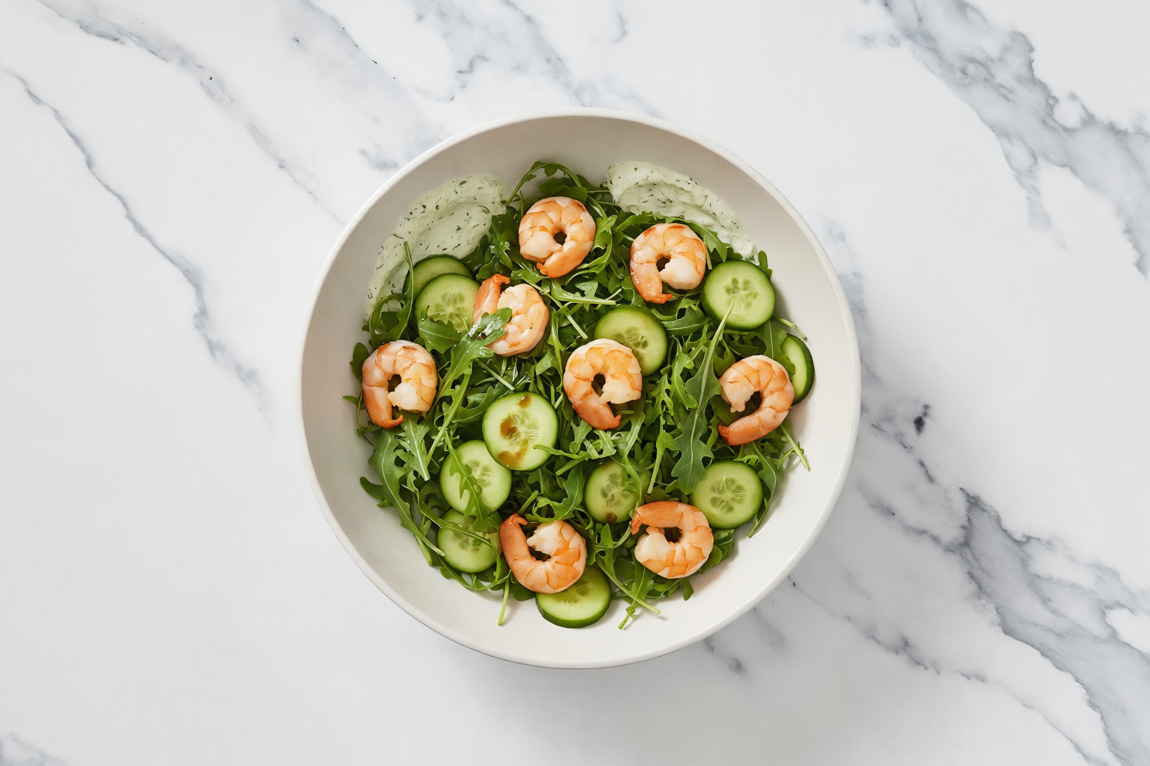 Garlicky Shrimp Bowl with Fresh Arugula