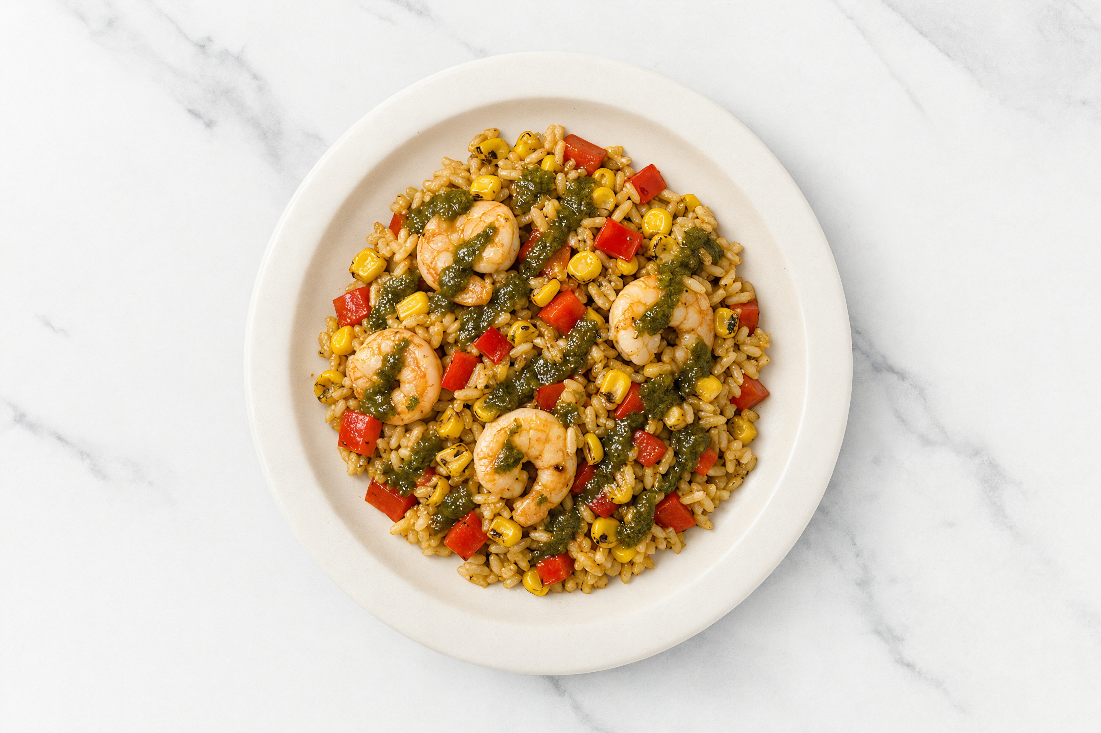 Zhoug Medium Cooked Shrimp + Mexican Street Corn Rice Bowl