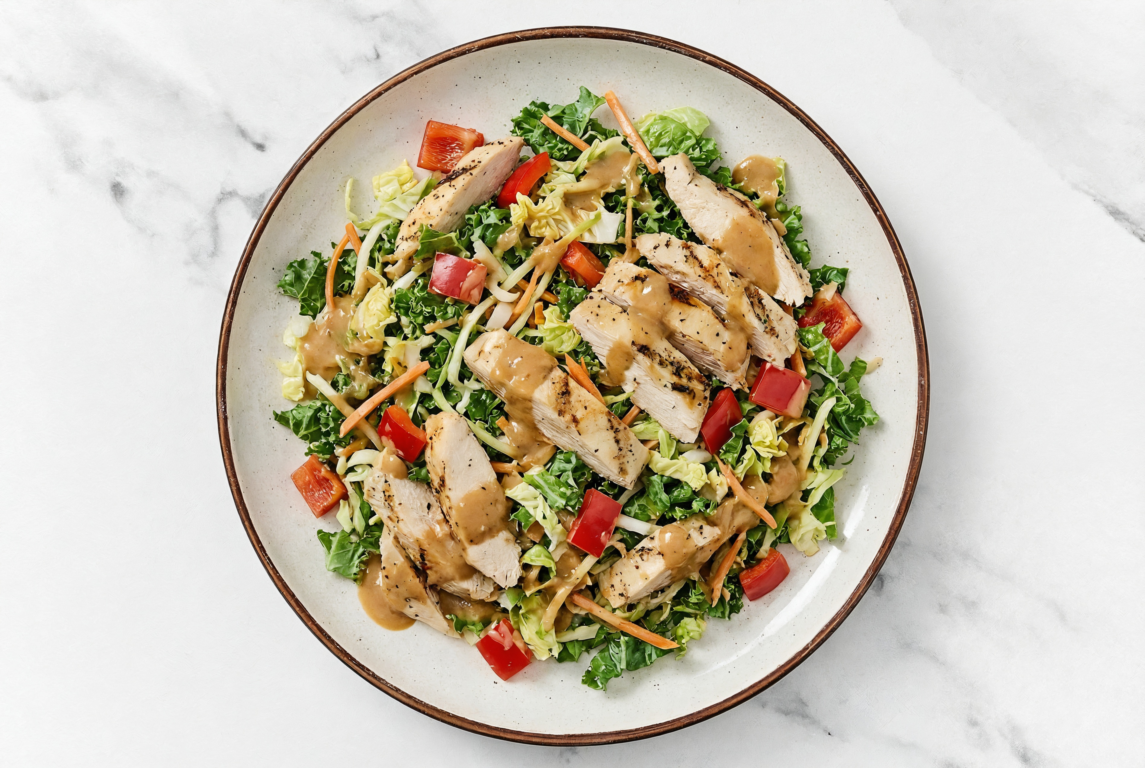 Thai Peanut Super Salad with Grilled Chicken