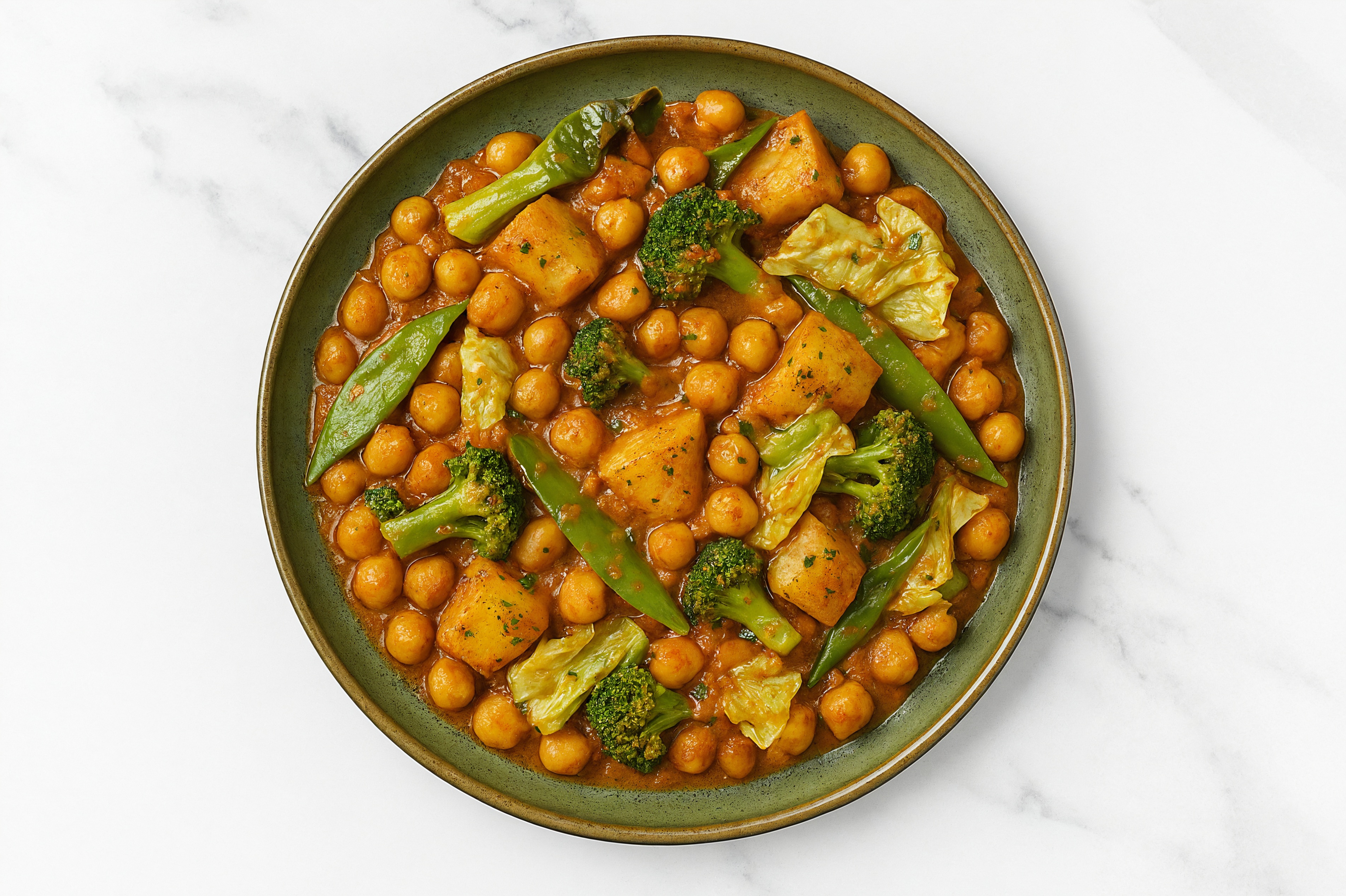 Chickpea Tikka Masala with Potatoes + Bok Choy