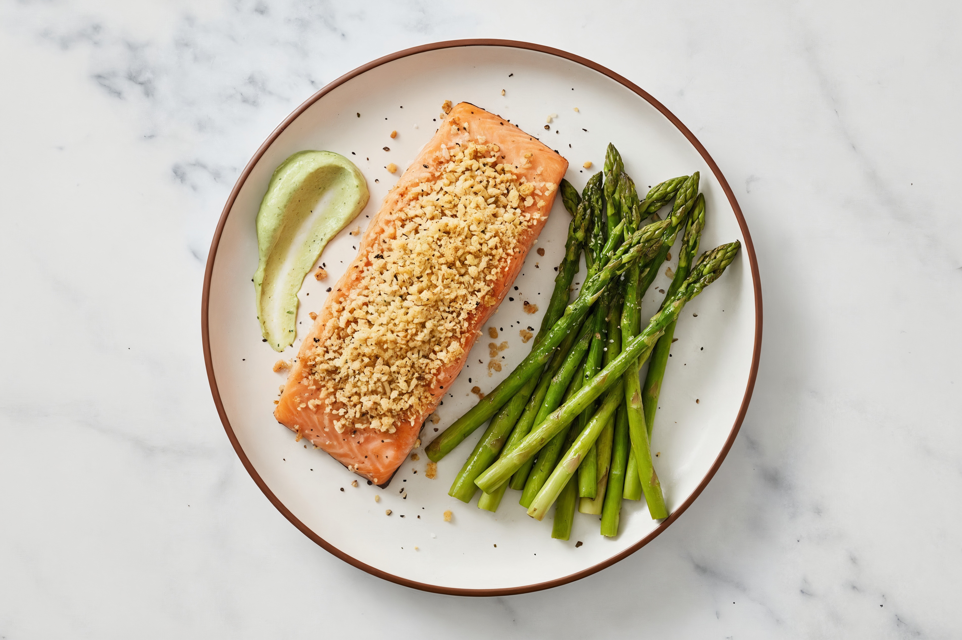 Crispy Baked Basil Salmon + Asparagus