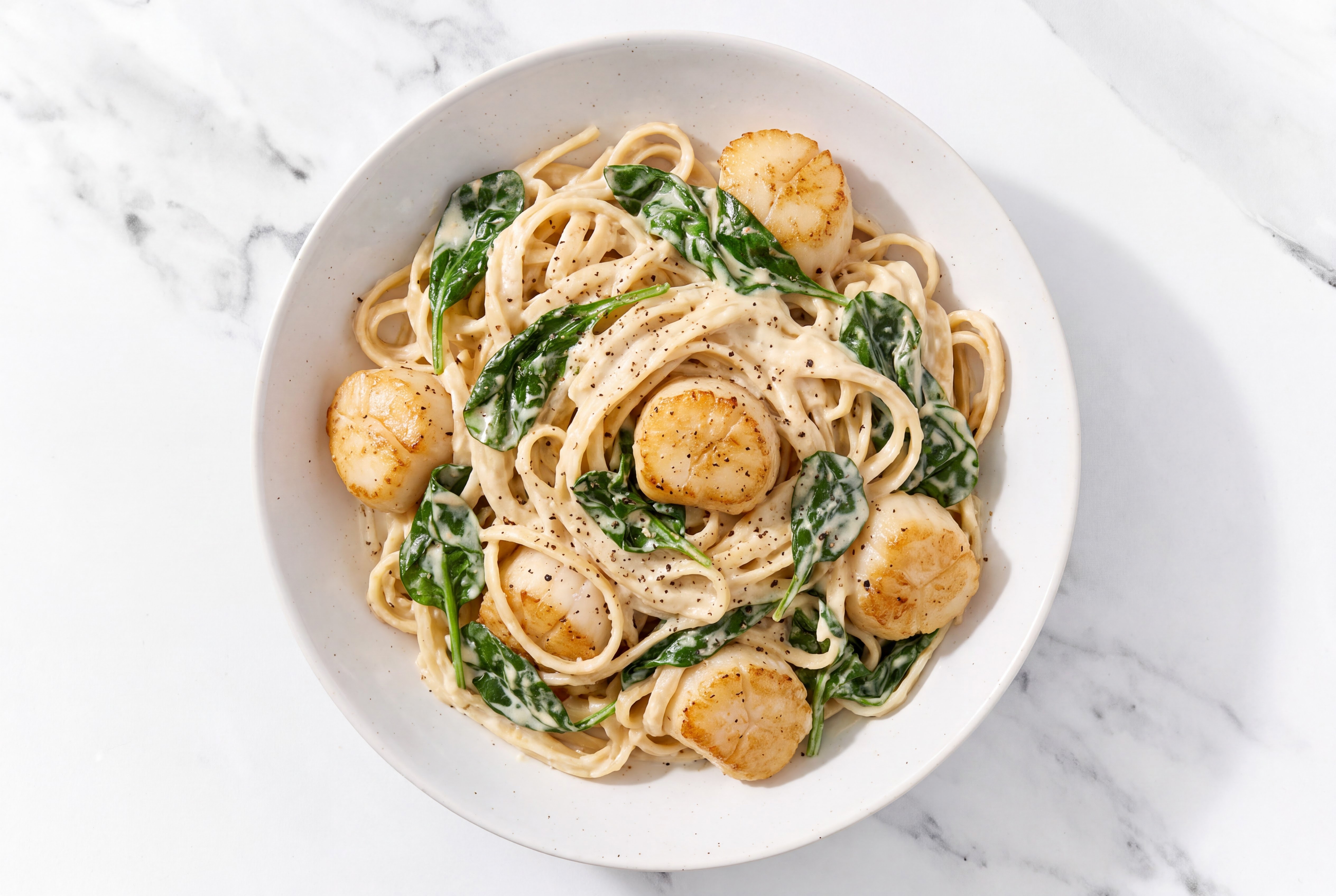 Cheezy Scallop Linguine