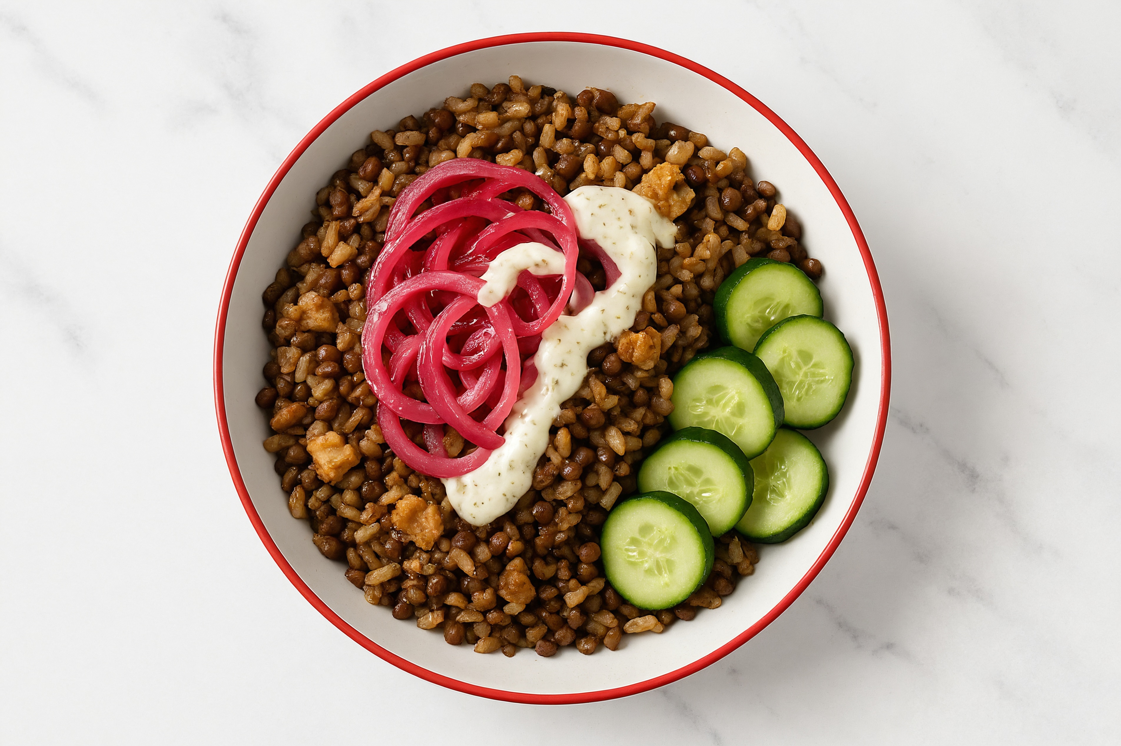 Mediterranean 'Tempeh'-Less Burger Bowl with Vegan Ranch Dressing