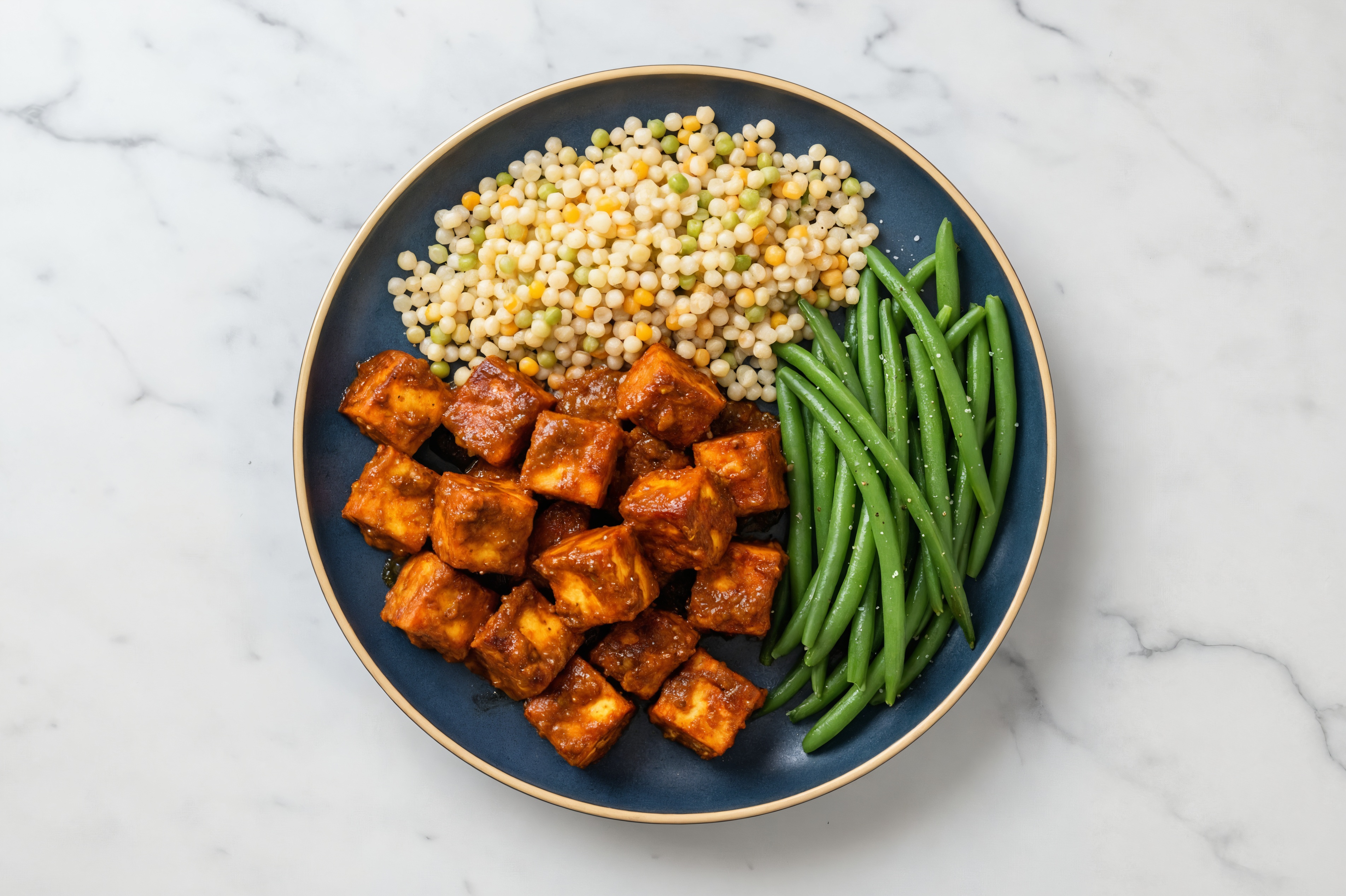 Tandoori Paneer with Couscous + Green Beans