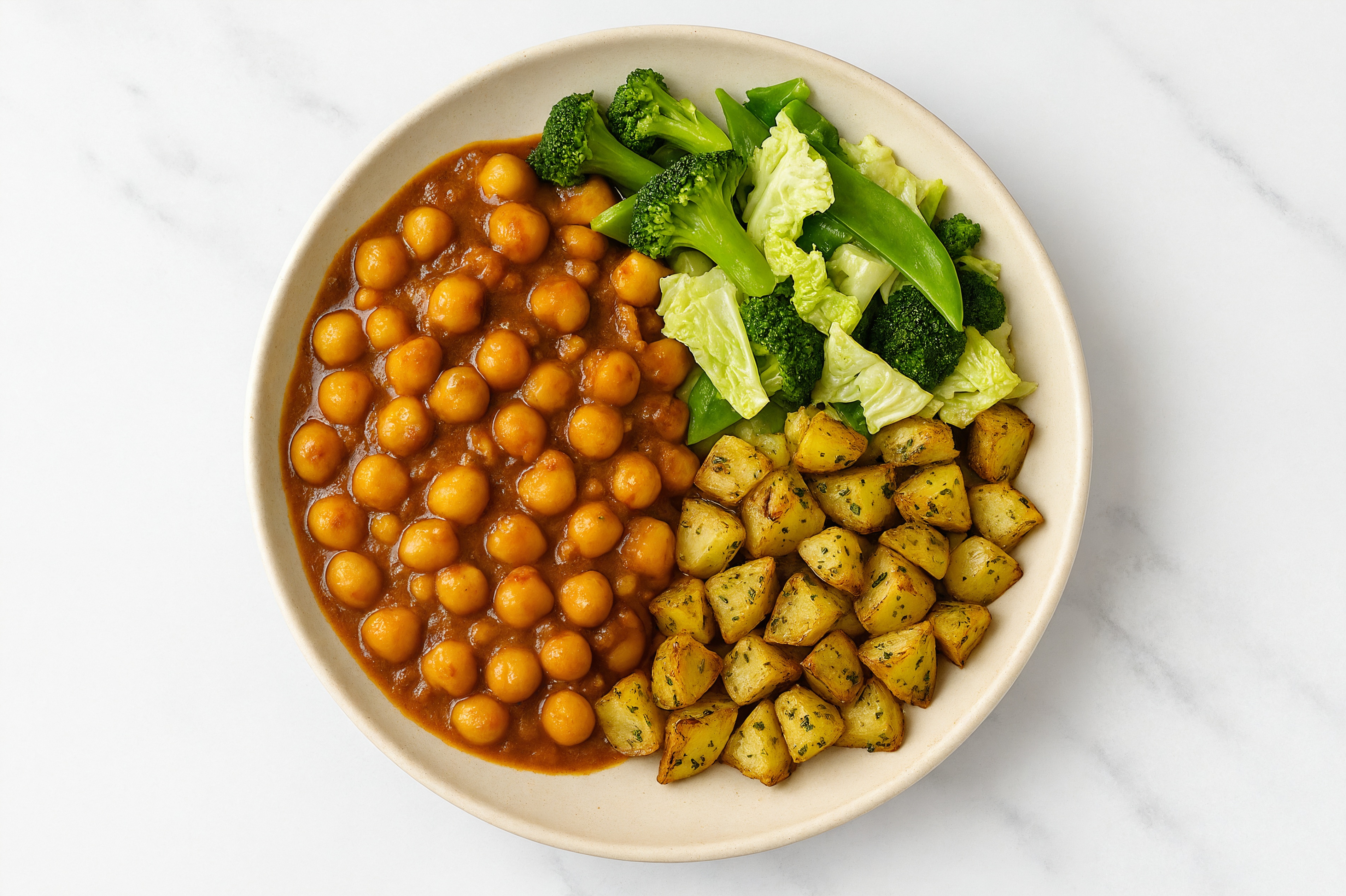 Garbanzo Vindaloo with Potatoes + Bok Choy