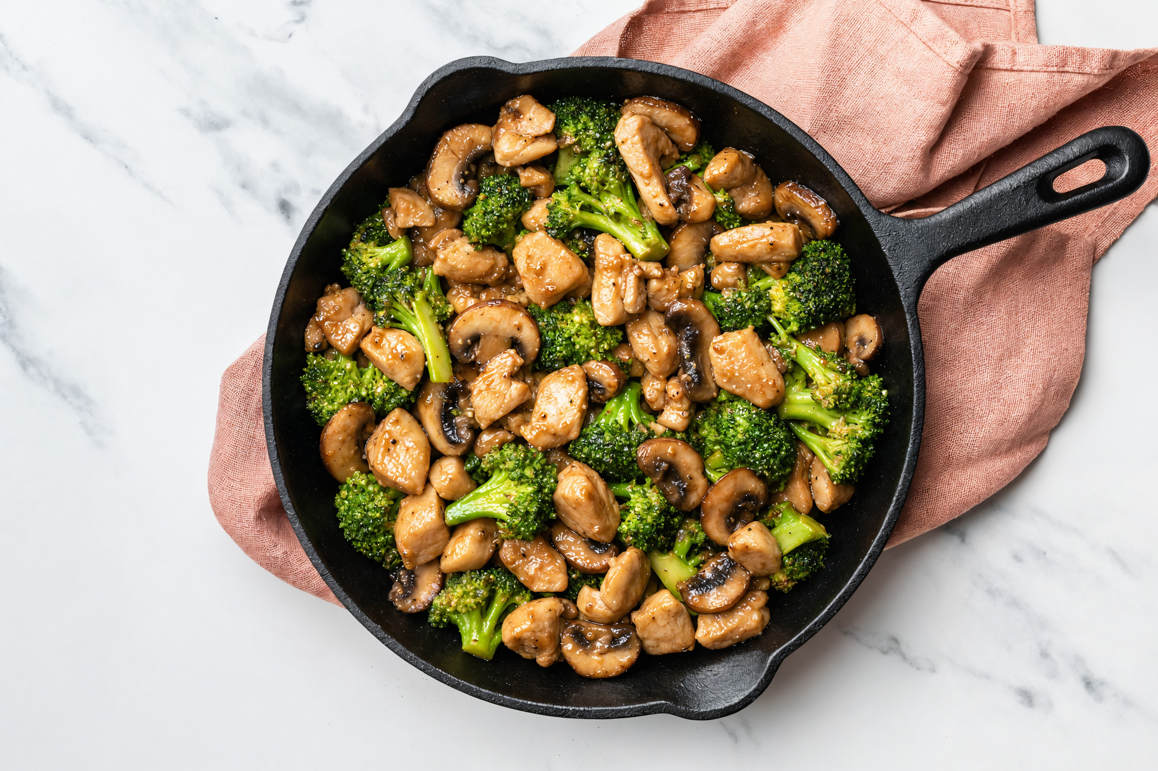 Gingery Ponzu Chicken + Mushroom Stir-Fry